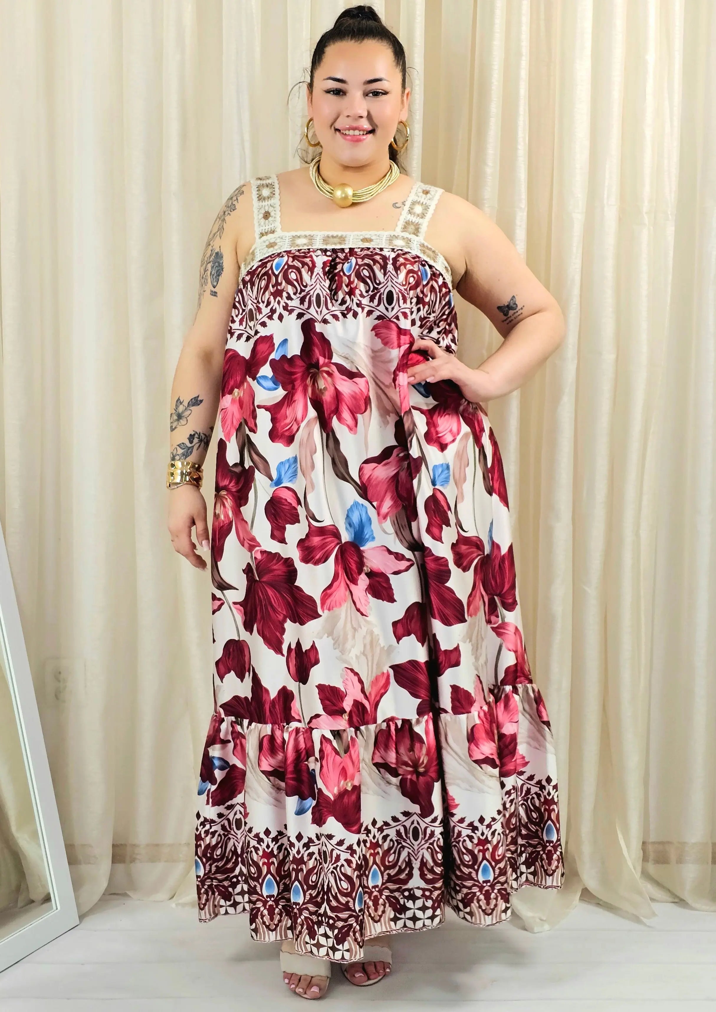 Sukienka plus size maxi na szerokich ramiączkach Stylowa XL