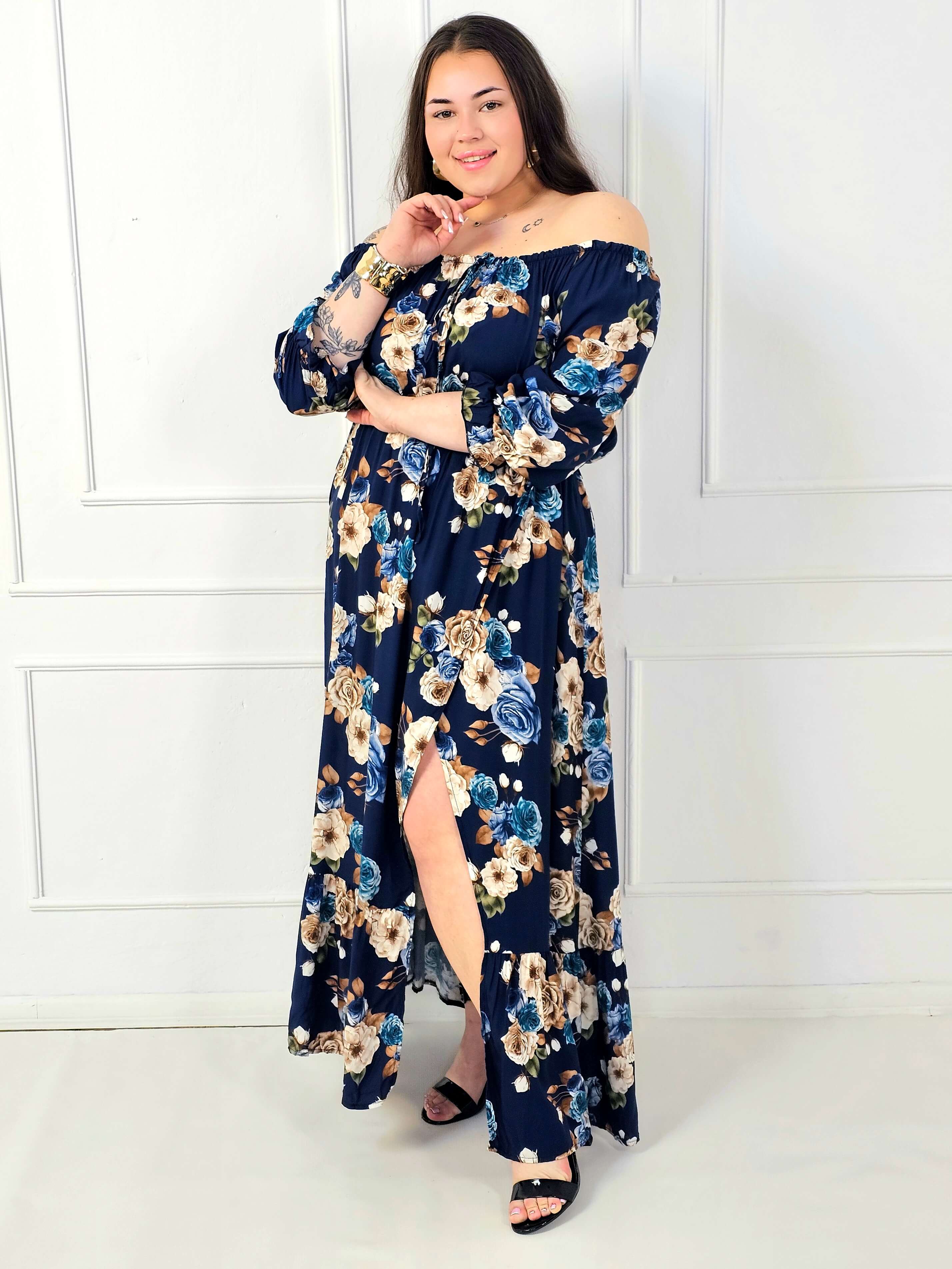 Sukienka plus size maxi w kwiaty hiszpanka Stylowa XL