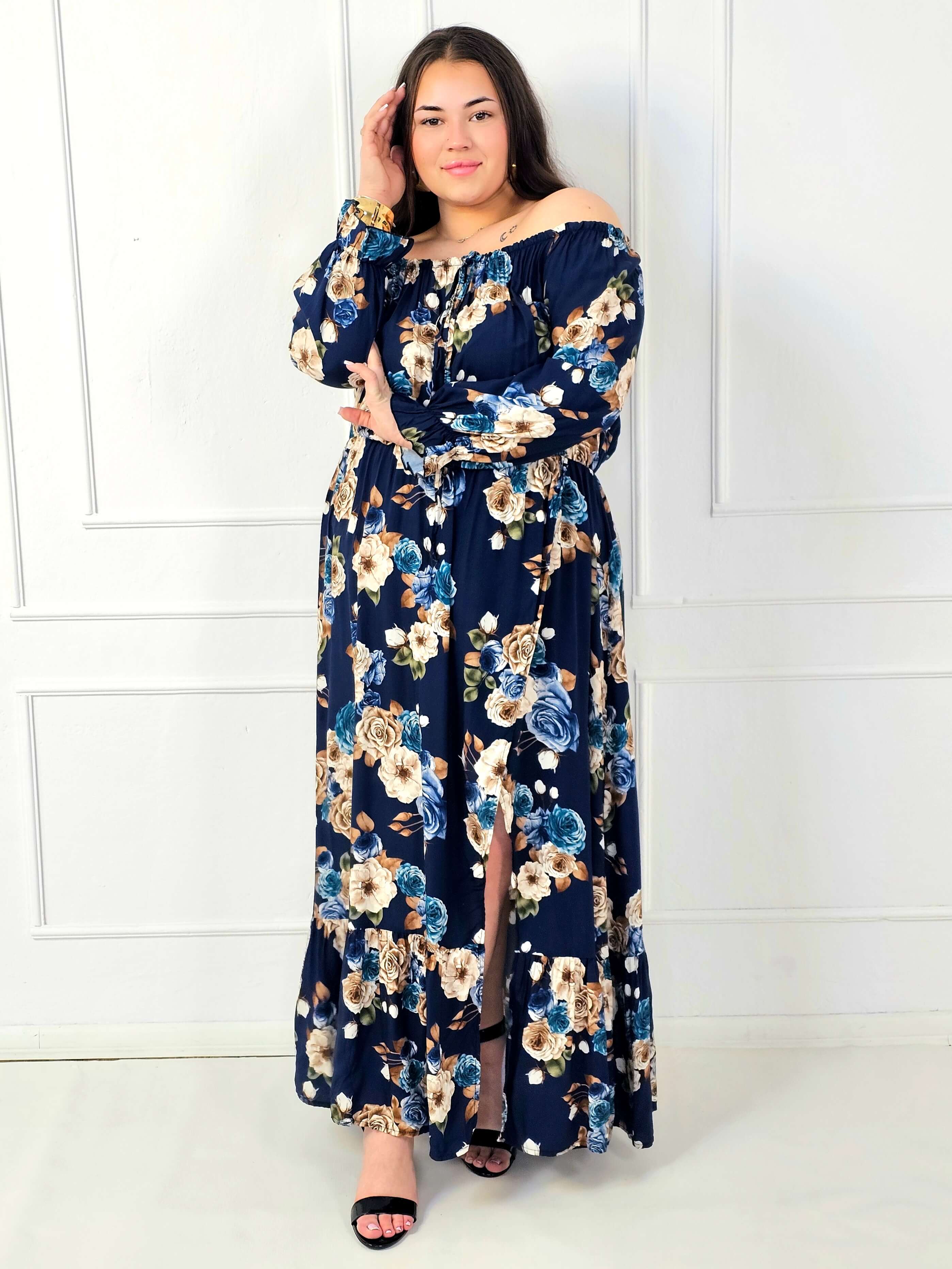 Sukienka plus size maxi w kwiaty hiszpanka Stylowa XL