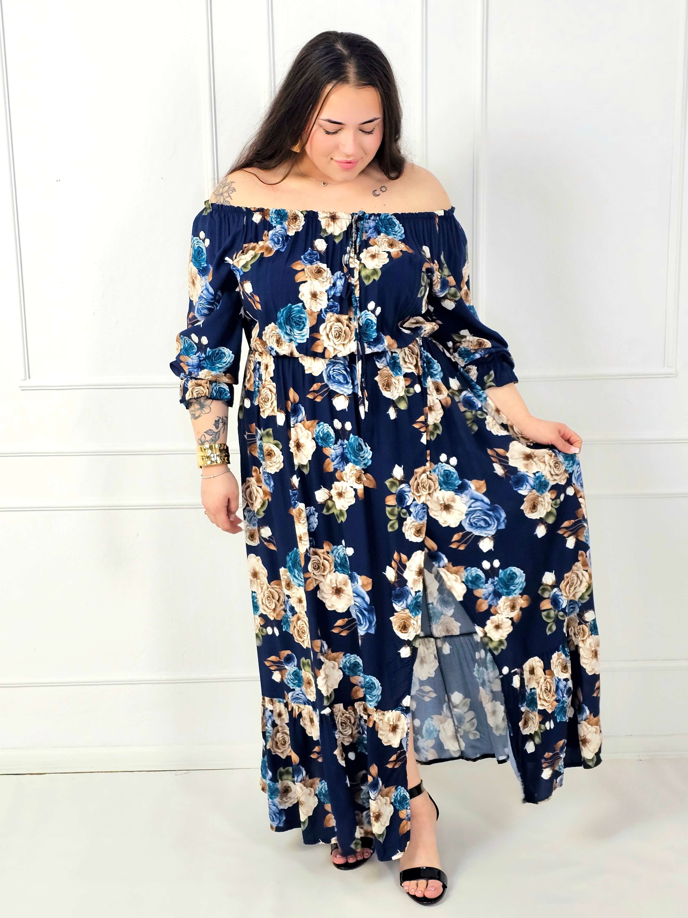 Sukienka plus size maxi w kwiaty hiszpanka Stylowa XL