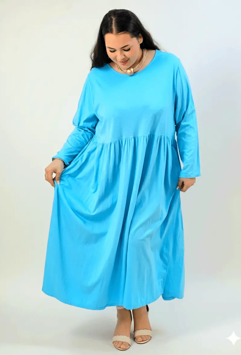 Sukienka plus size maxi z odcięciem pod biustem i luźnym dołem Stylowa XL