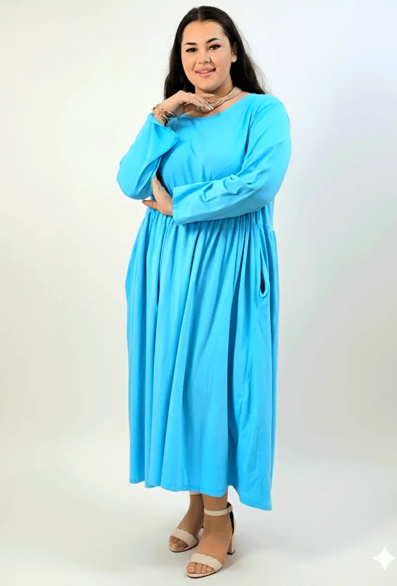 Sukienka plus size maxi z odcięciem pod biustem i luźnym dołem Stylowa XL