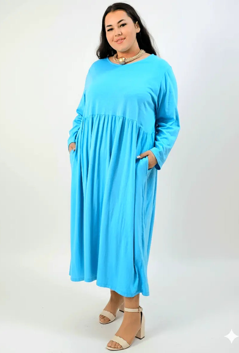 Sukienka plus size maxi z odcięciem pod biustem i luźnym dołem Stylowa XL