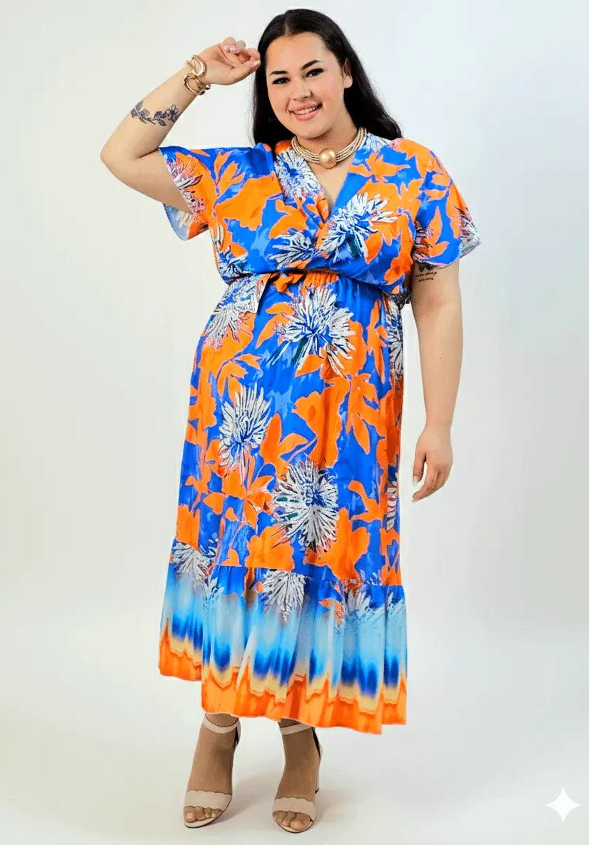 Sukienka plus size w kwiatowy wzór Stylowa XL