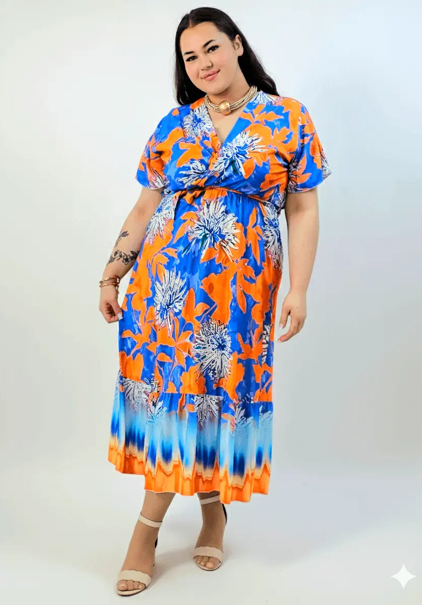 Sukienka plus size w kwiatowy wzór Stylowa XL