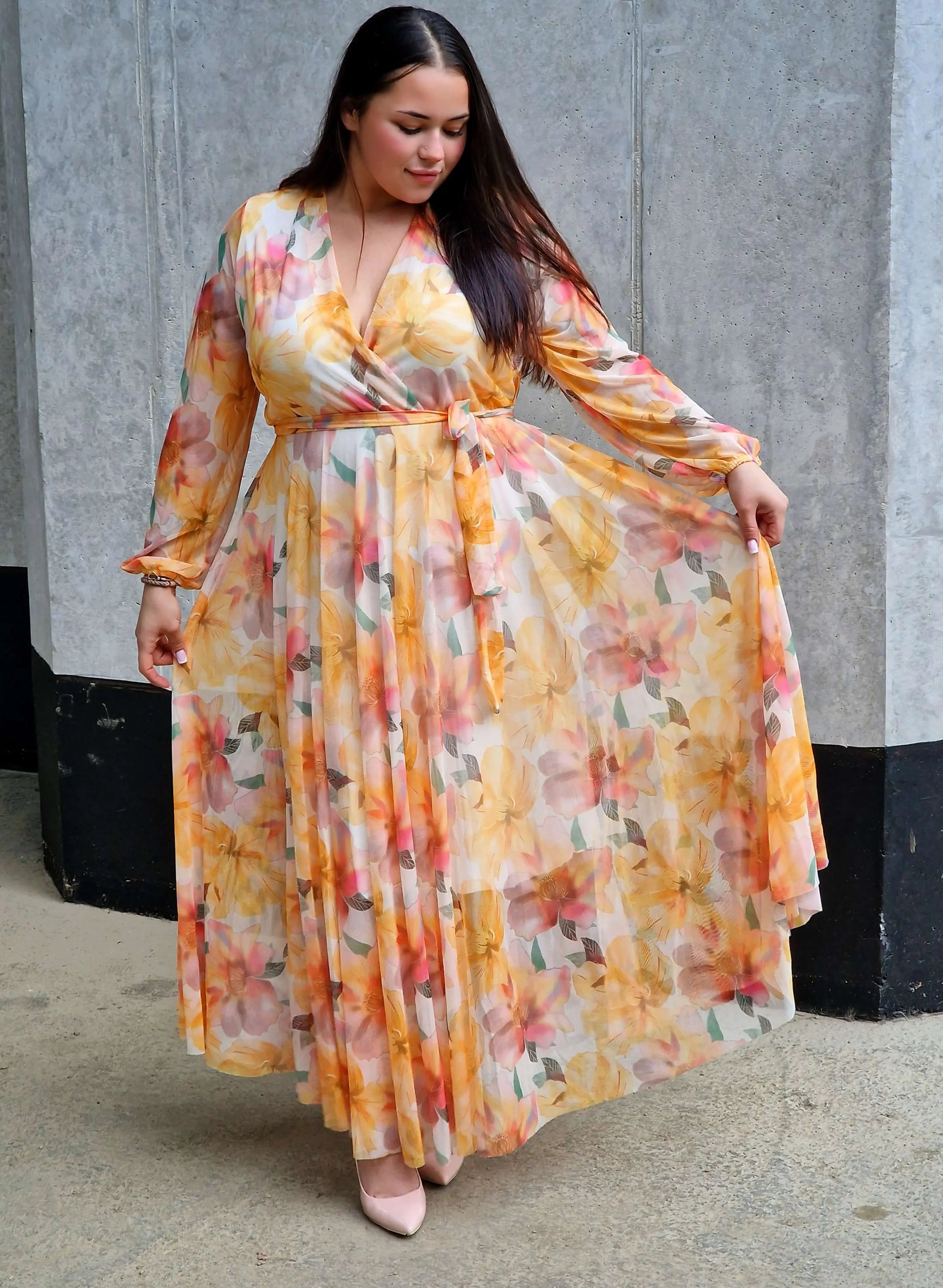 Sukienka plus size w odcieniach słońca – kobieca, elegancka i stylowa Stylowa XL