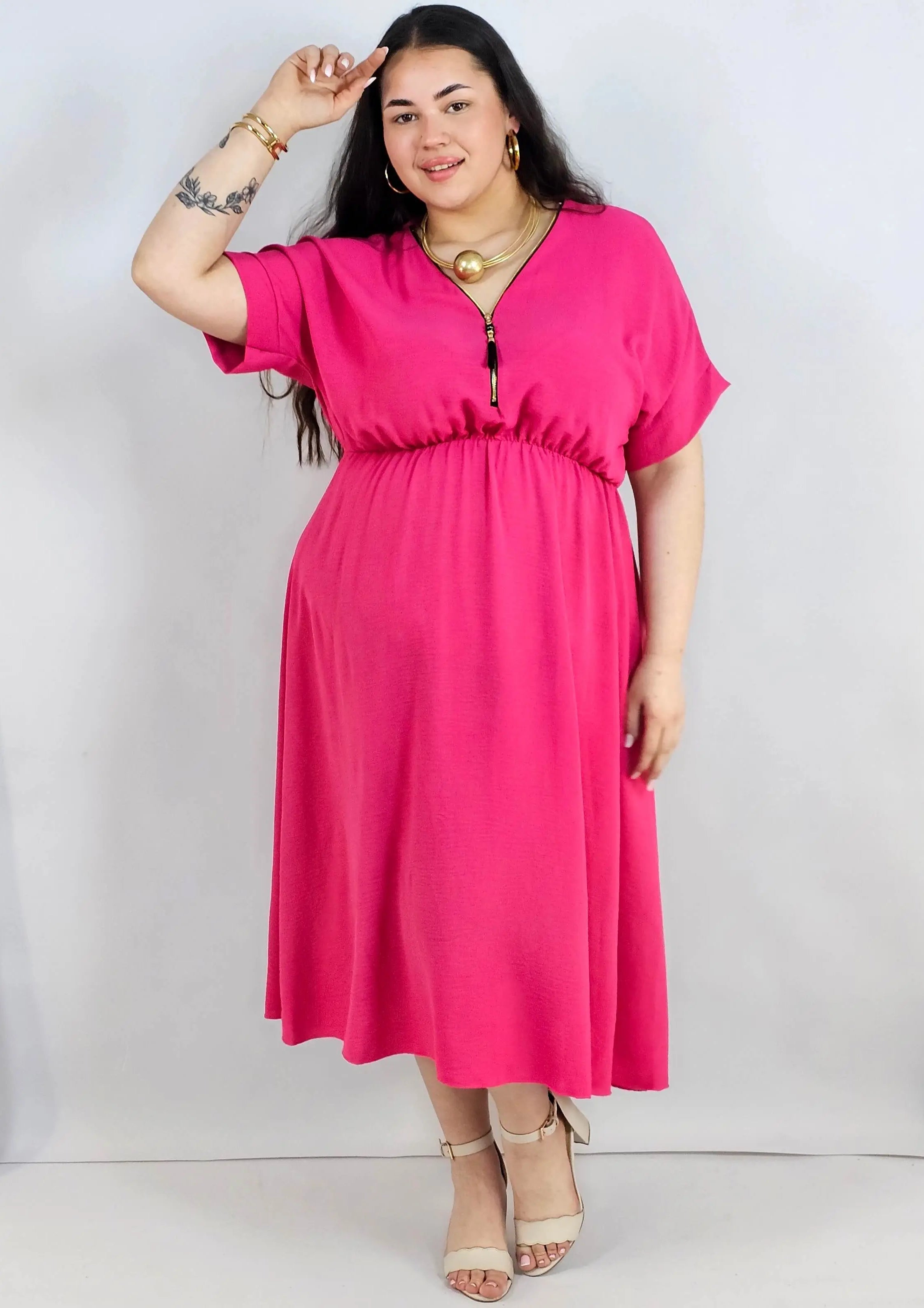 Sukienka plus size z zamkiem – elegancka sukienka damska XXL Stylowa XL
