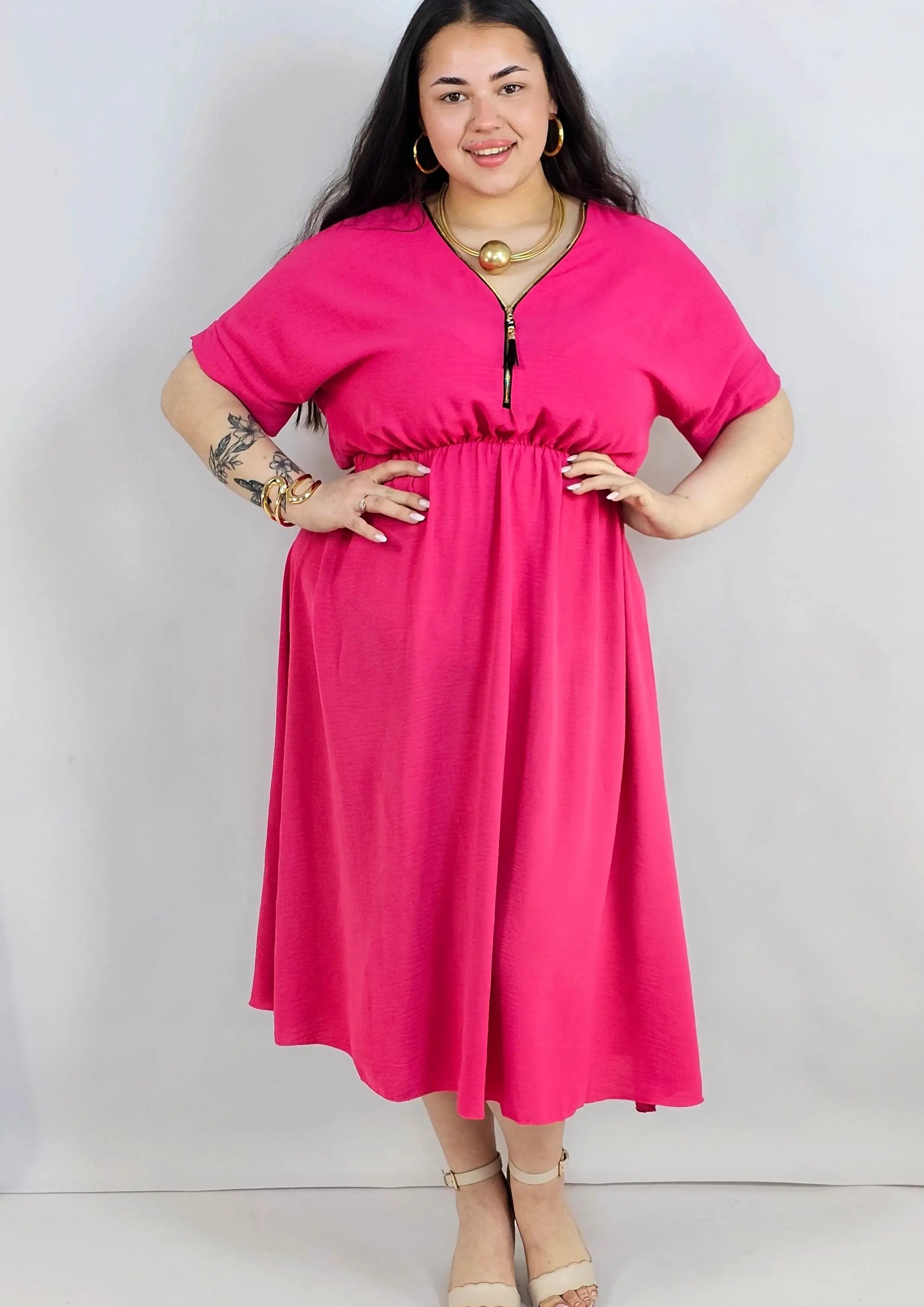 Sukienka plus size z zamkiem – elegancka sukienka damska XXL Stylowa XL