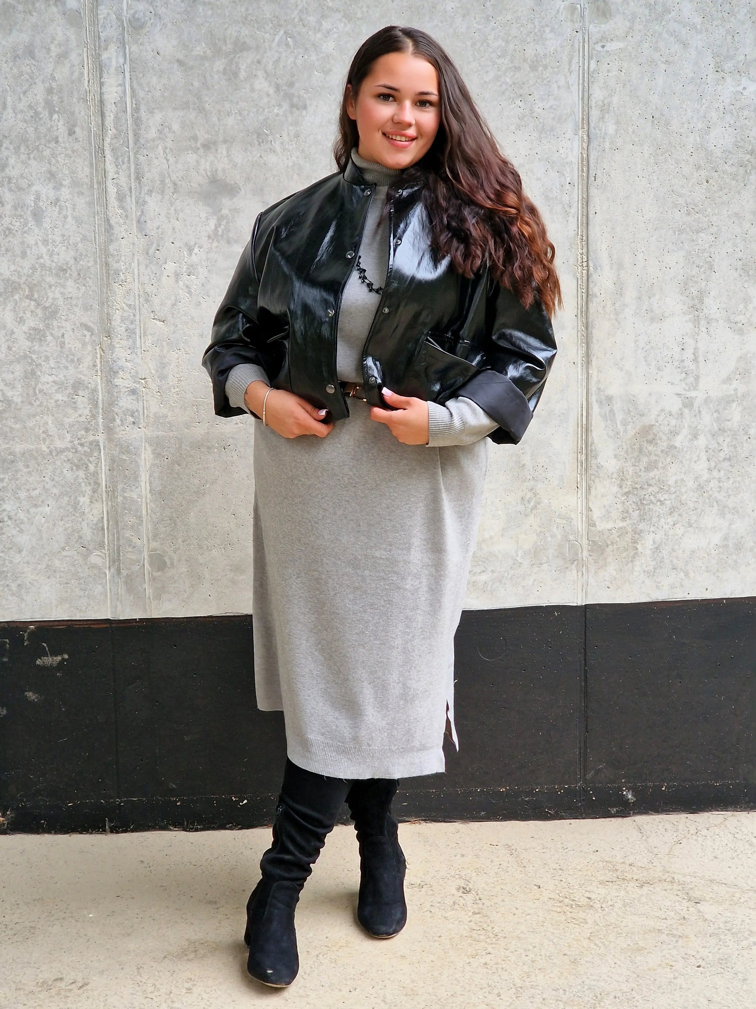 Sukienka sweterkowa półgolf Stylowa XL