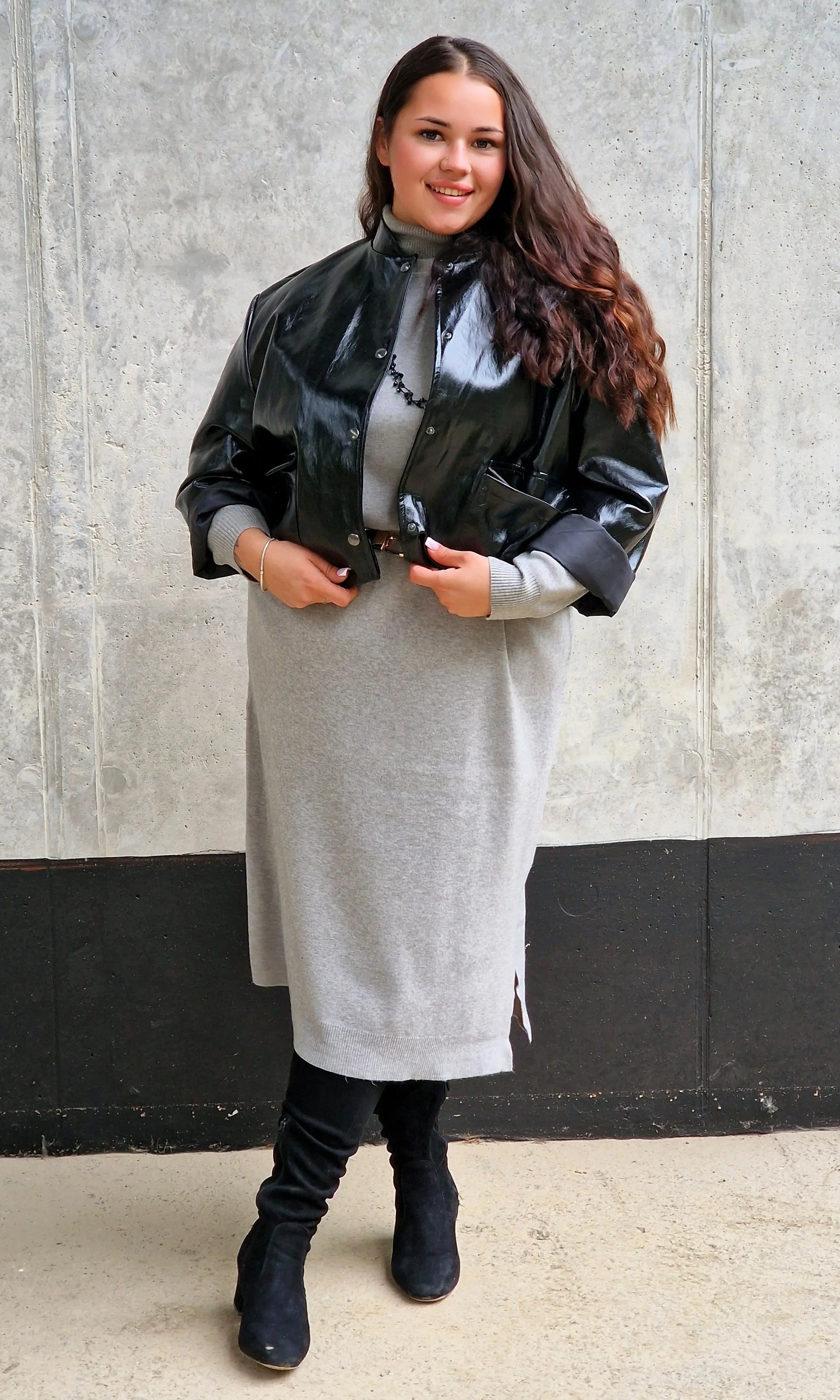 Sukienka sweterkowa półgolf Stylowa XL