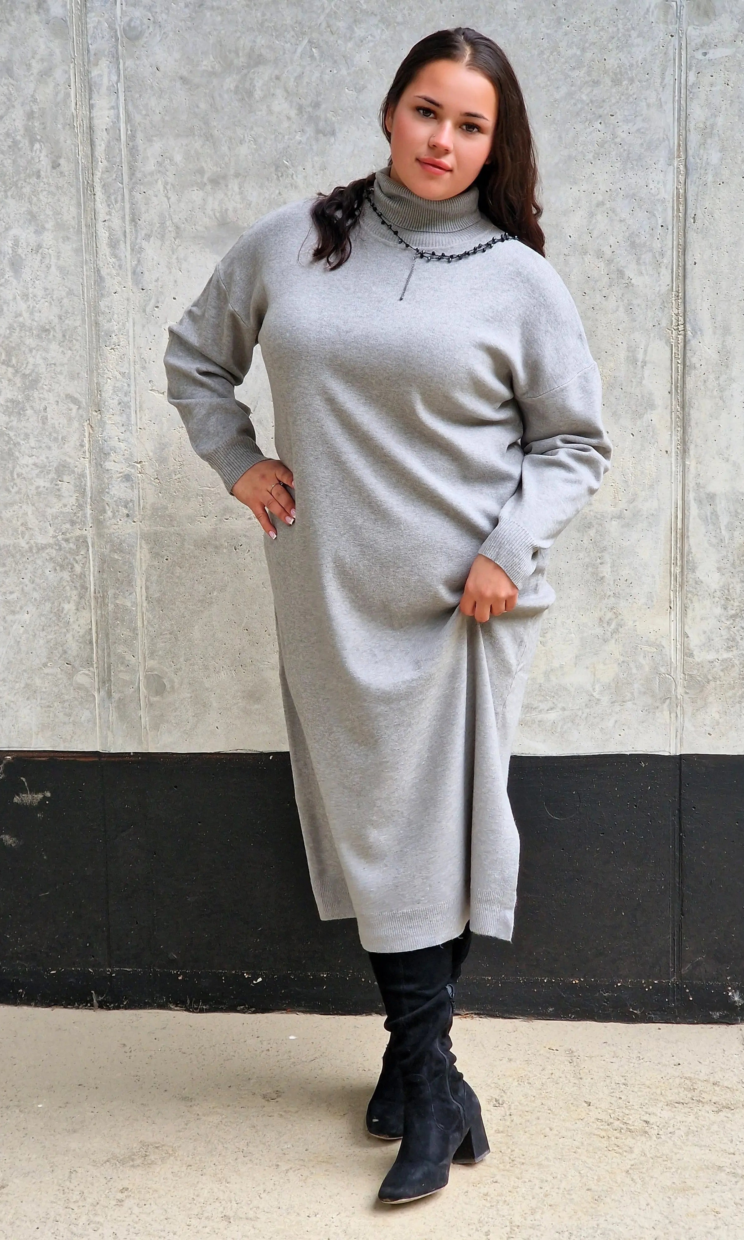 Sukienka sweterkowa półgolf Stylowa XL