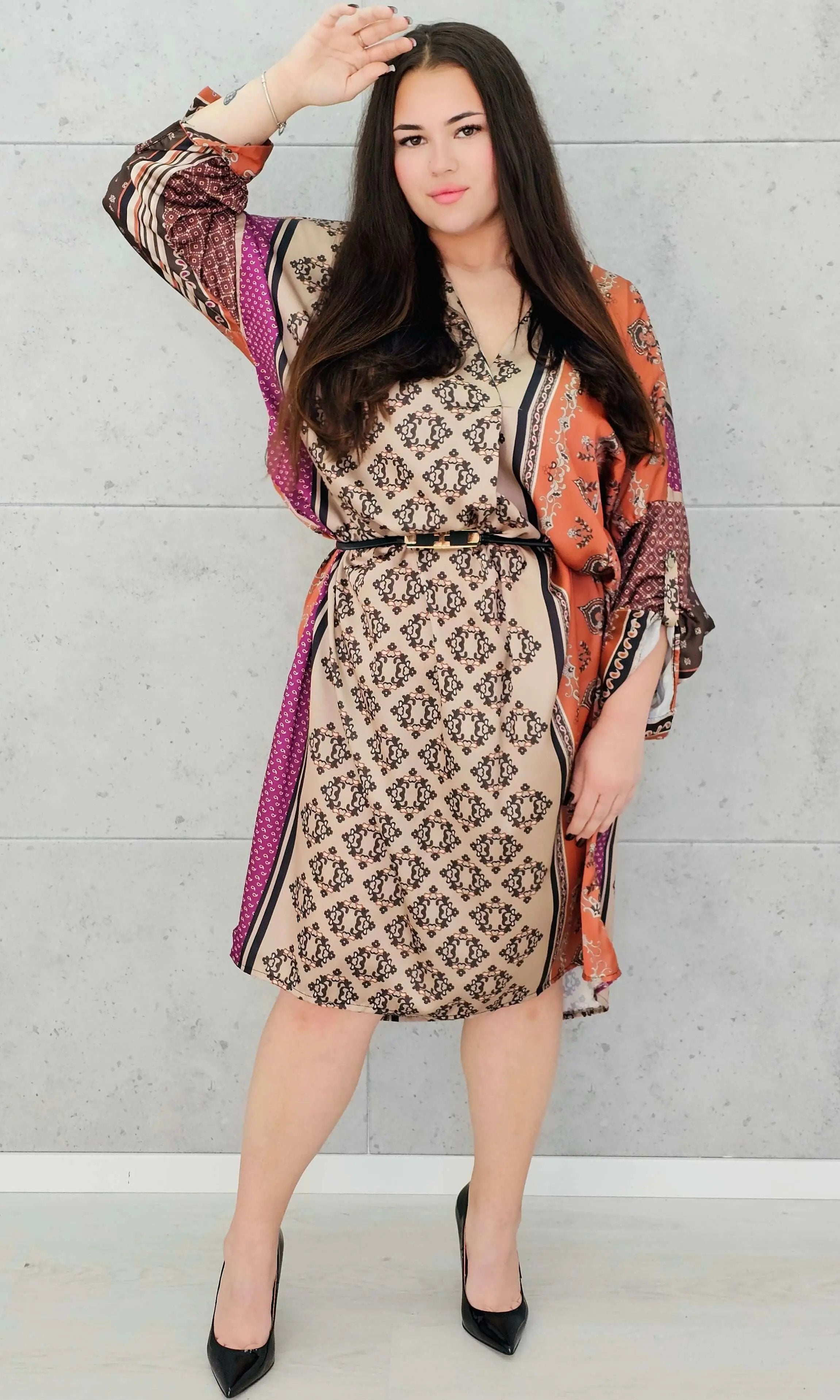 Sukienka w stylu boho z lekkiego materiał – moda dla kobiet plus size Stylowa XL