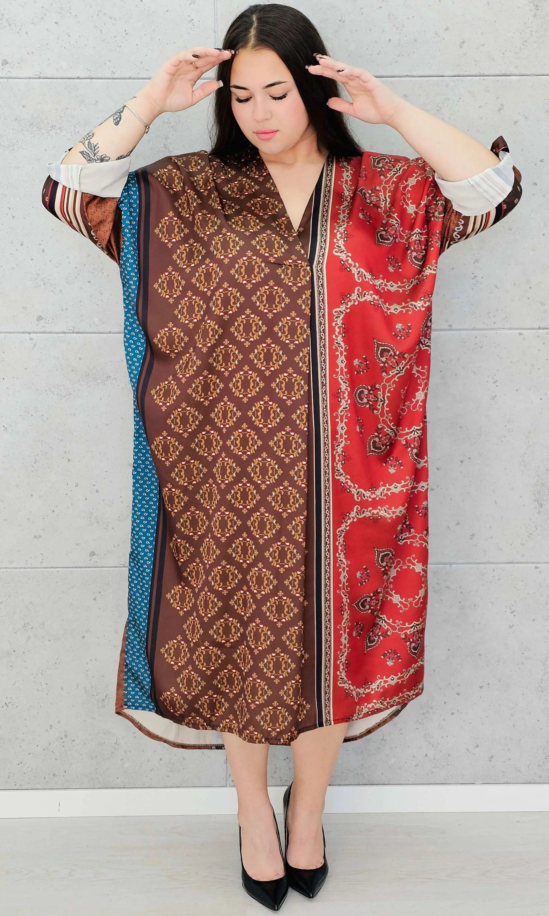 Sukienka w stylu boho z lekkiego materiał – moda dla kobiet plus size Stylowa XL