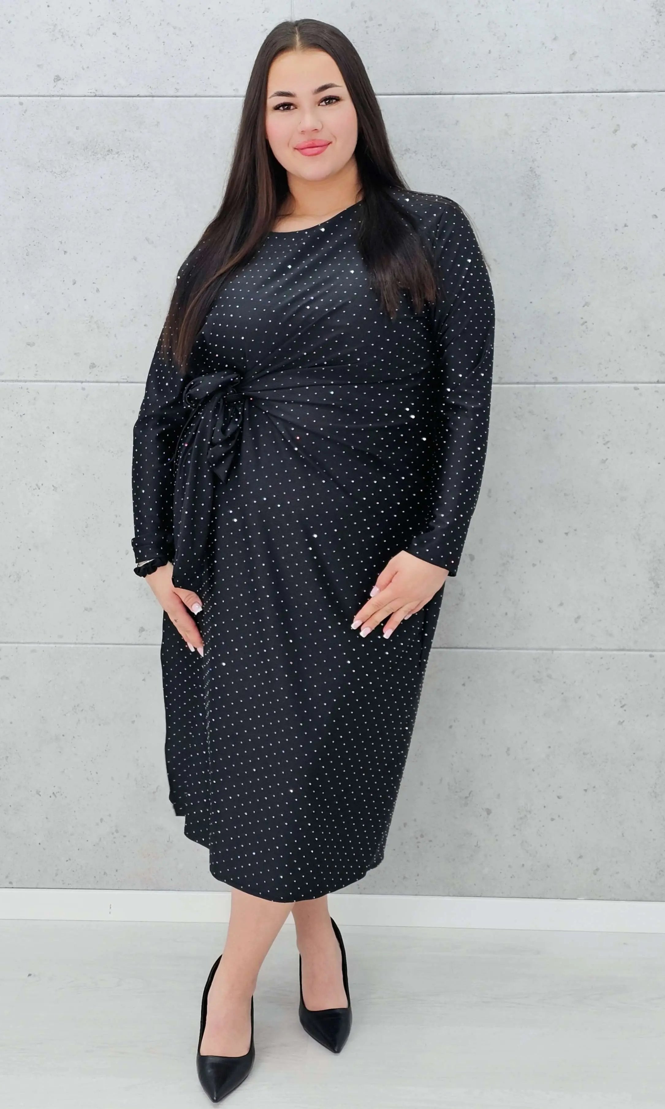 Sukienka wiązana w tali Stylowa XL