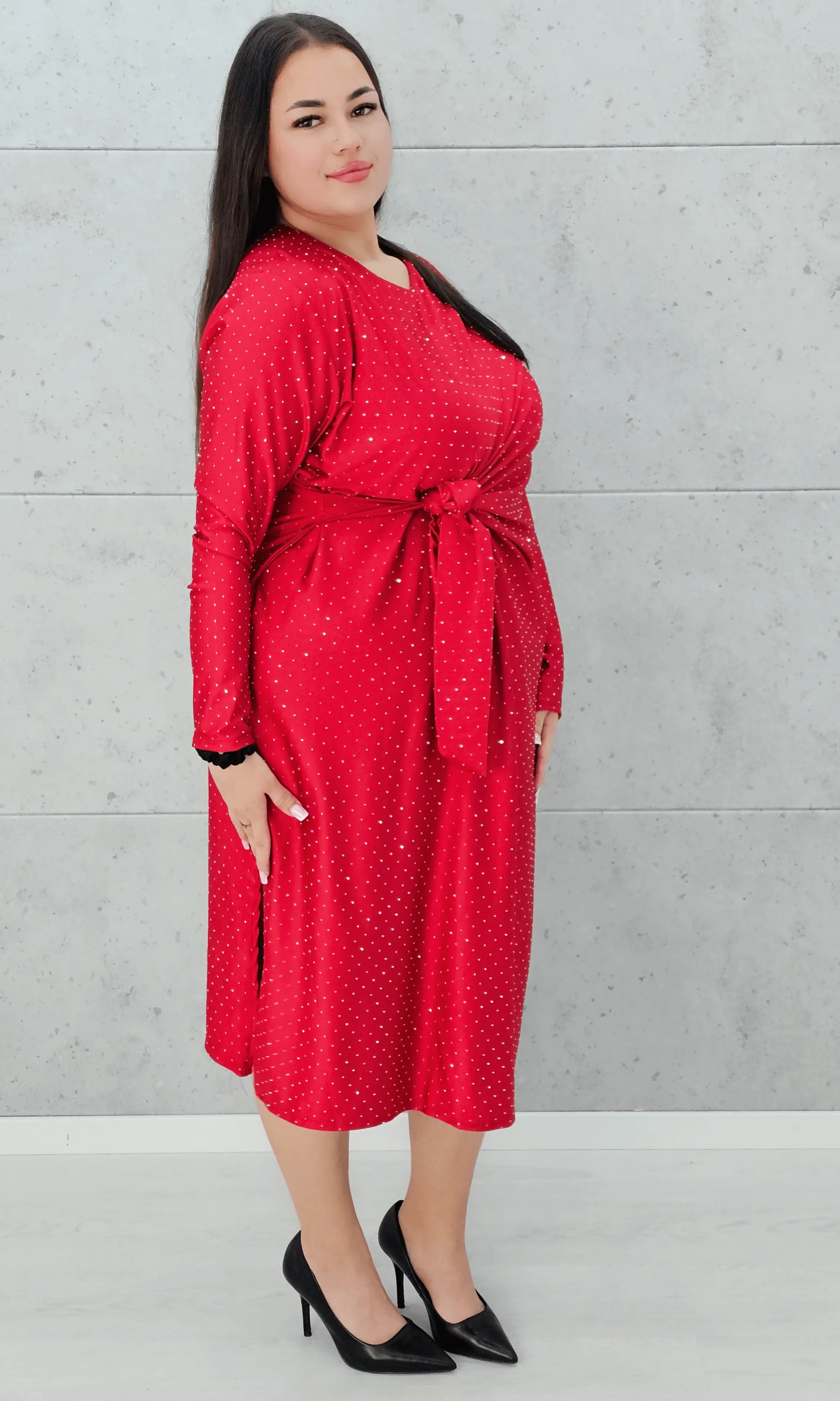 Sukienka wiązana w tali Stylowa XL