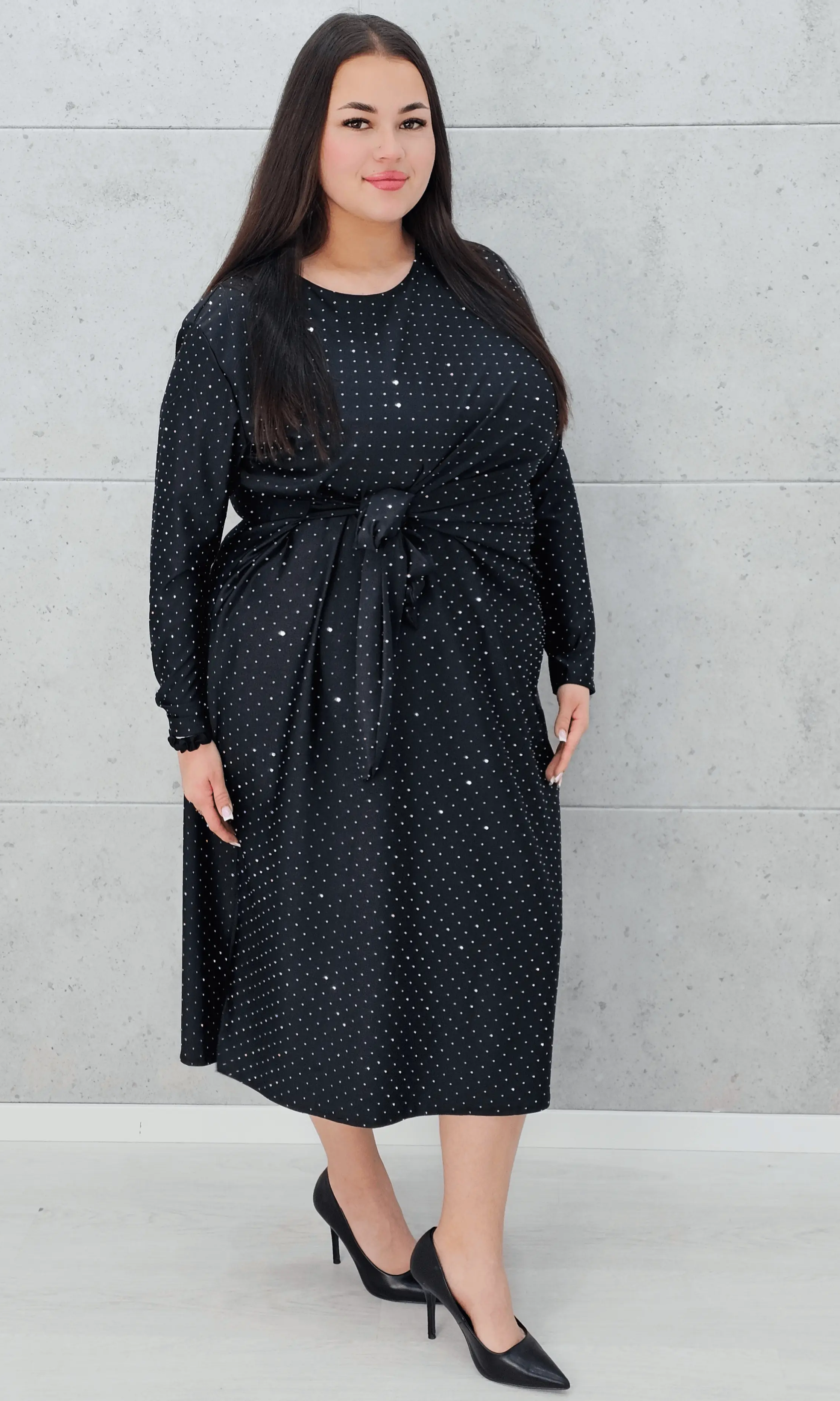 Sukienka wiązana w tali Stylowa XL