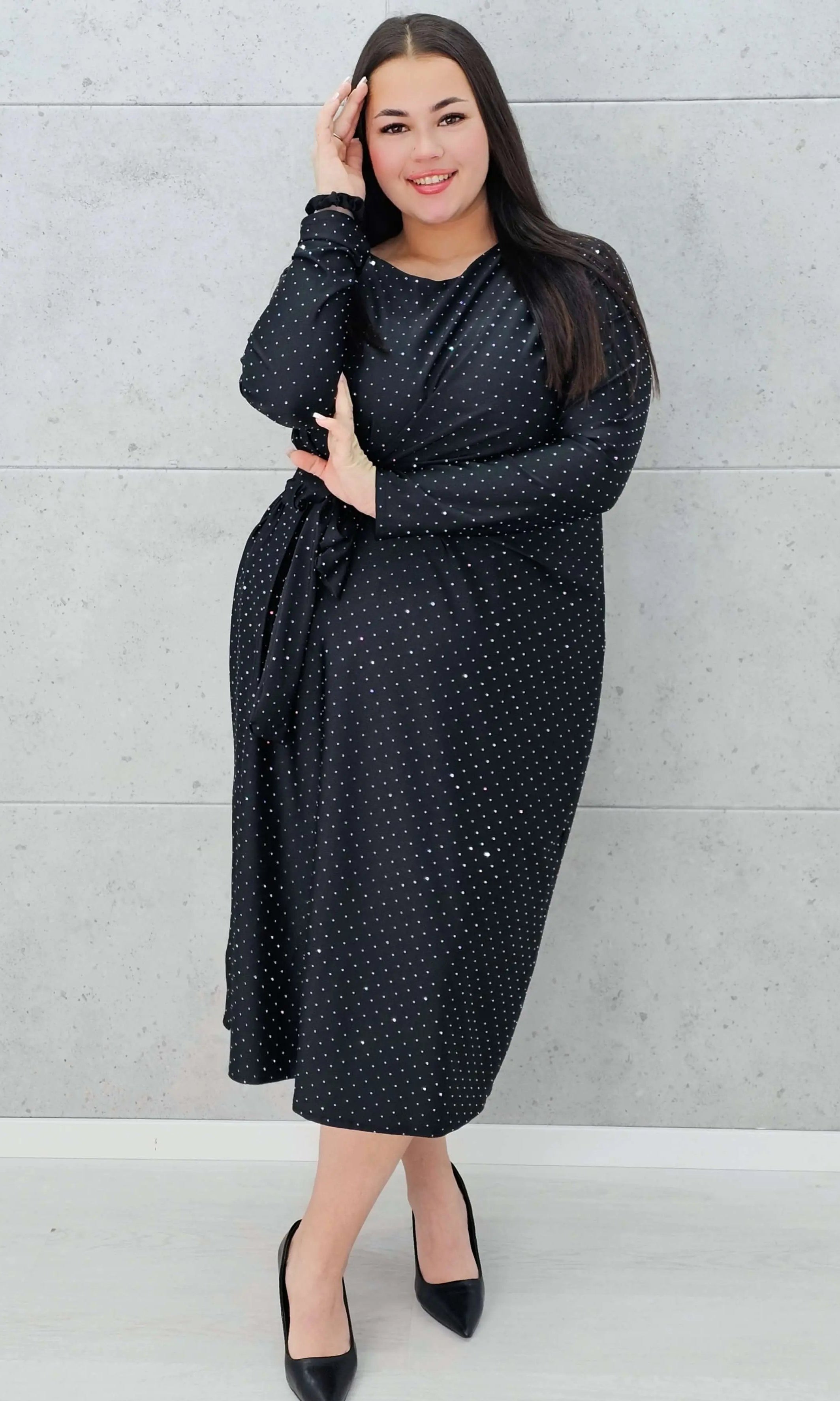 Sukienka wiązana w tali Stylowa XL