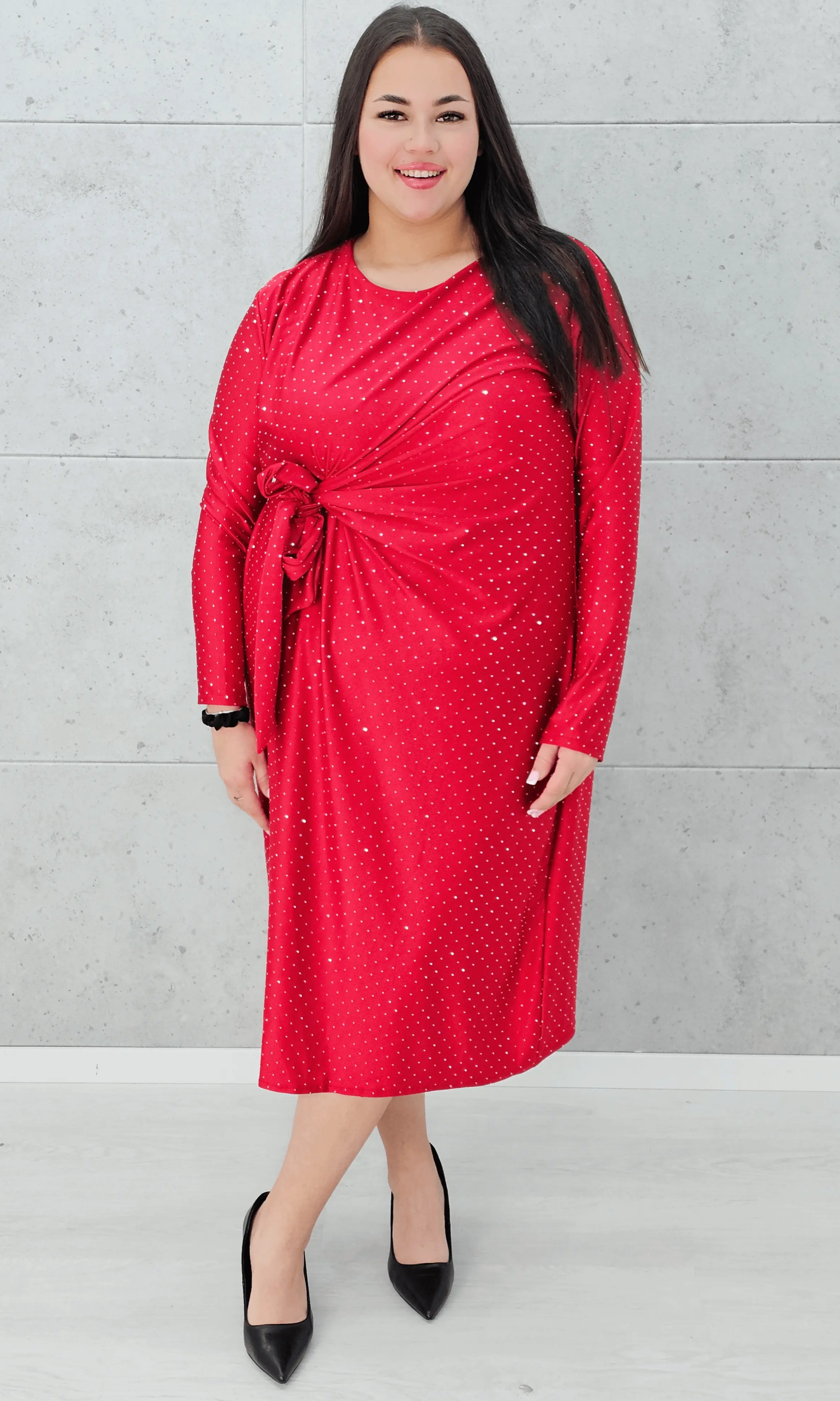 Sukienka wiązana w tali Stylowa XL