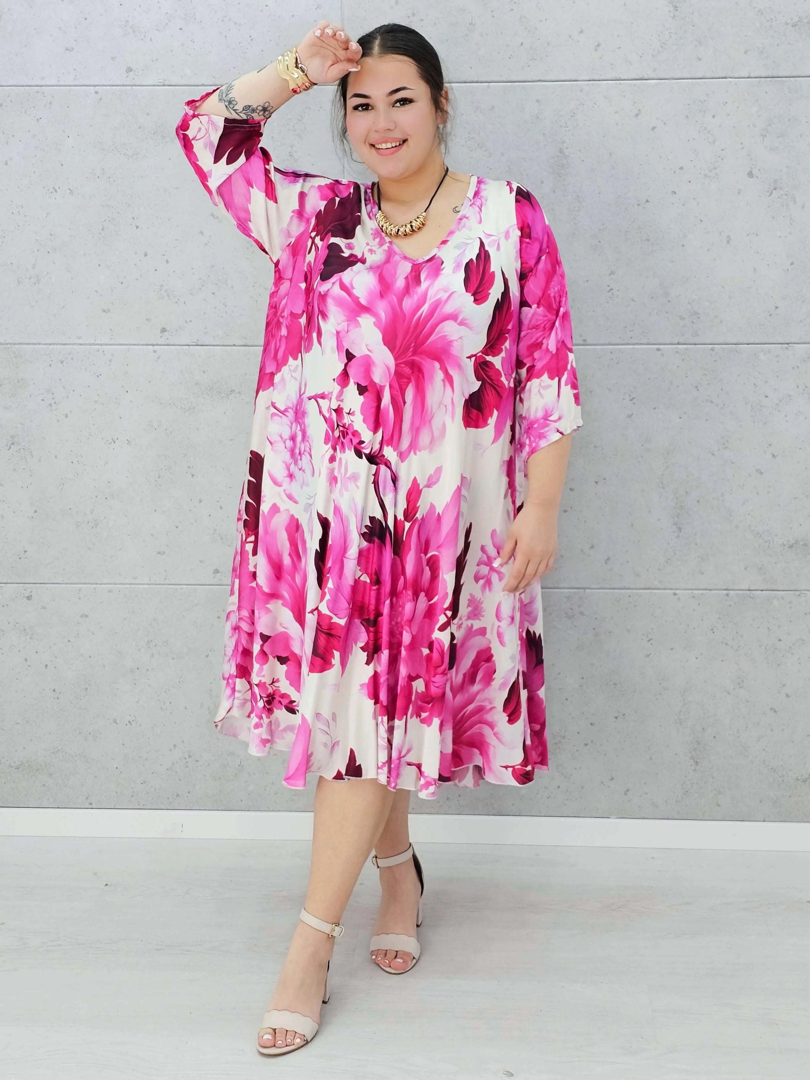 Sukienka wiskozowa z wzorem po całości Stylowa XL