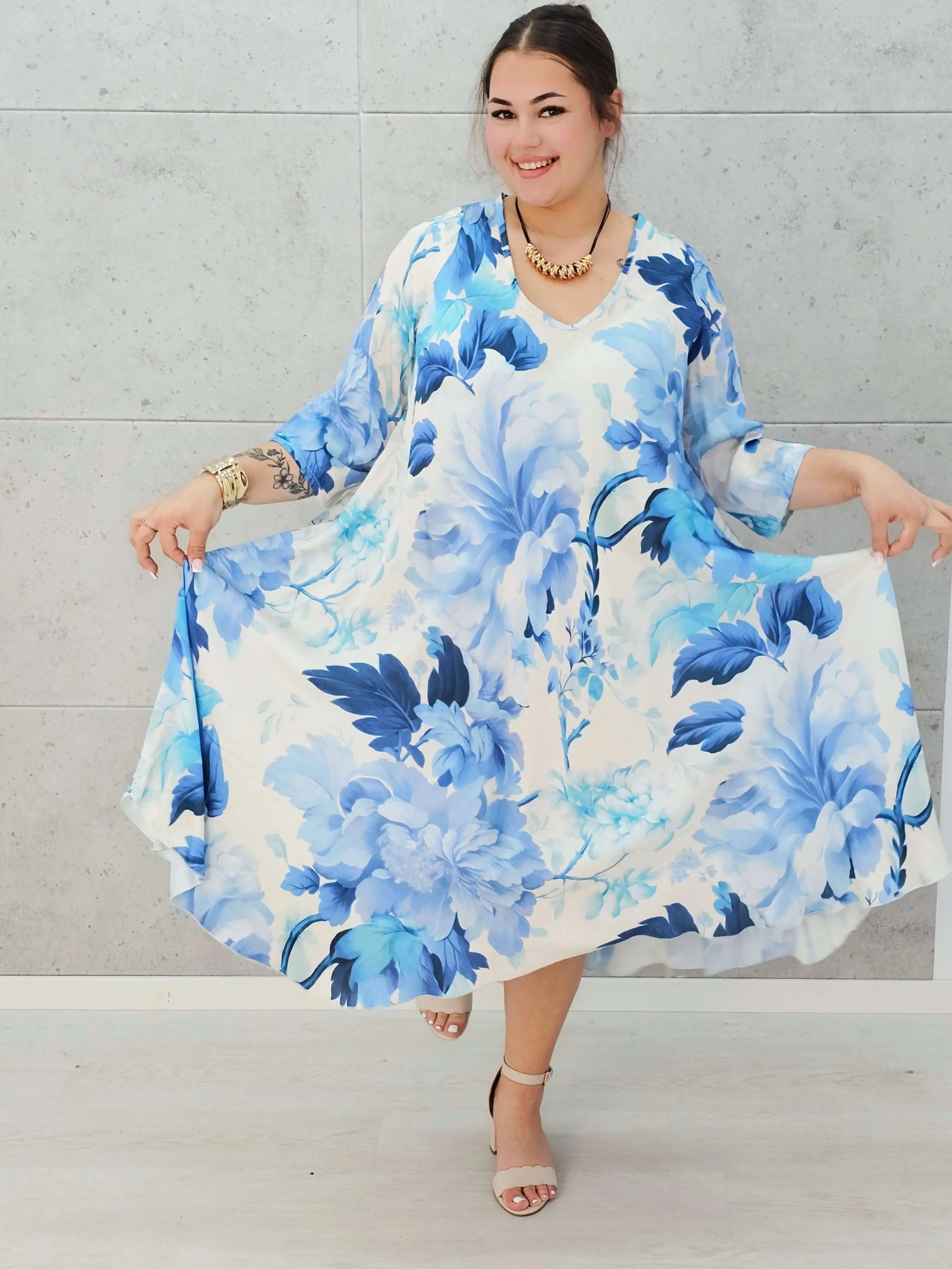 Sukienka wiskozowa z wzorem po całości Stylowa XL