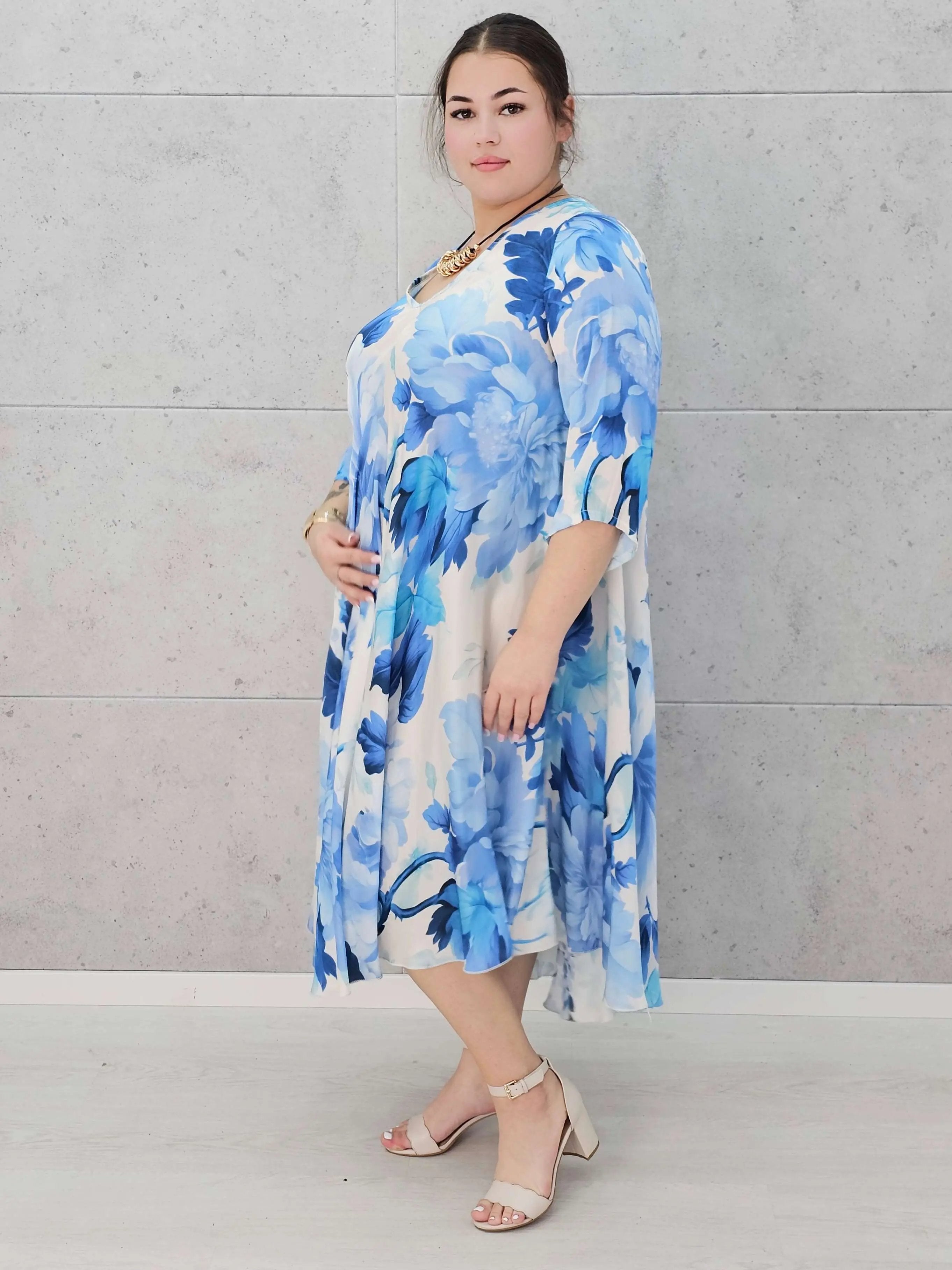 Sukienka wiskozowa z wzorem po całości Stylowa XL