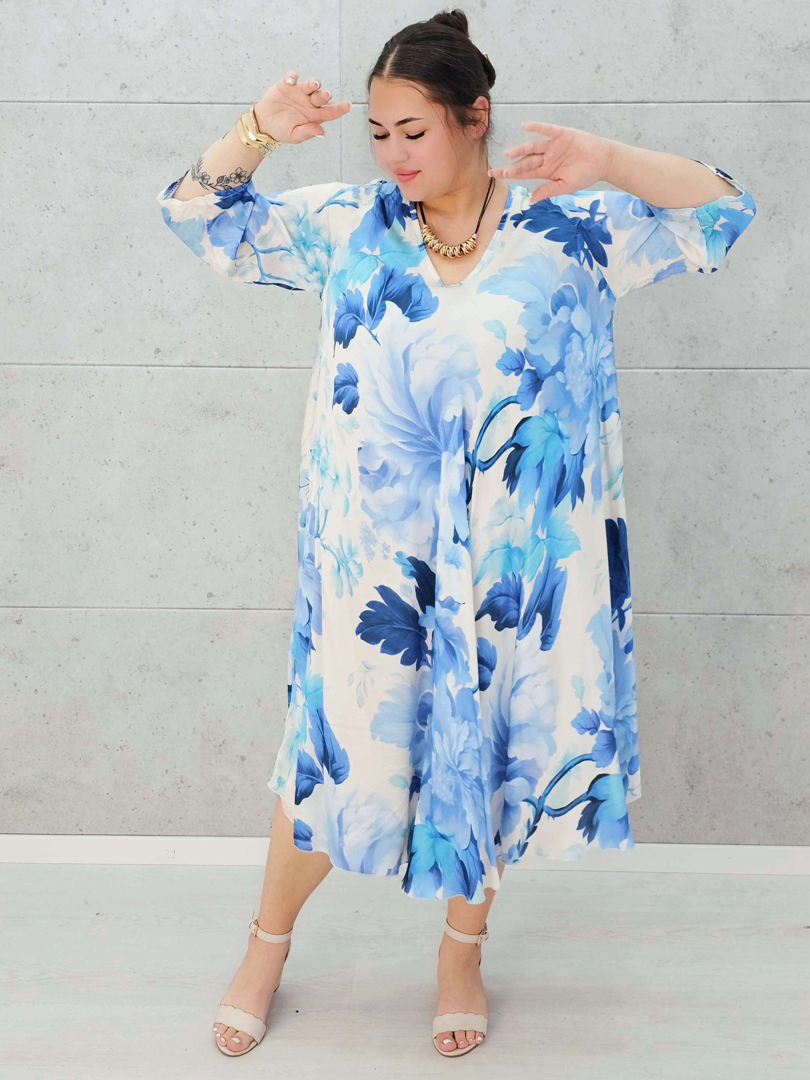 Sukienka wiskozowa z wzorem po całości Stylowa XL