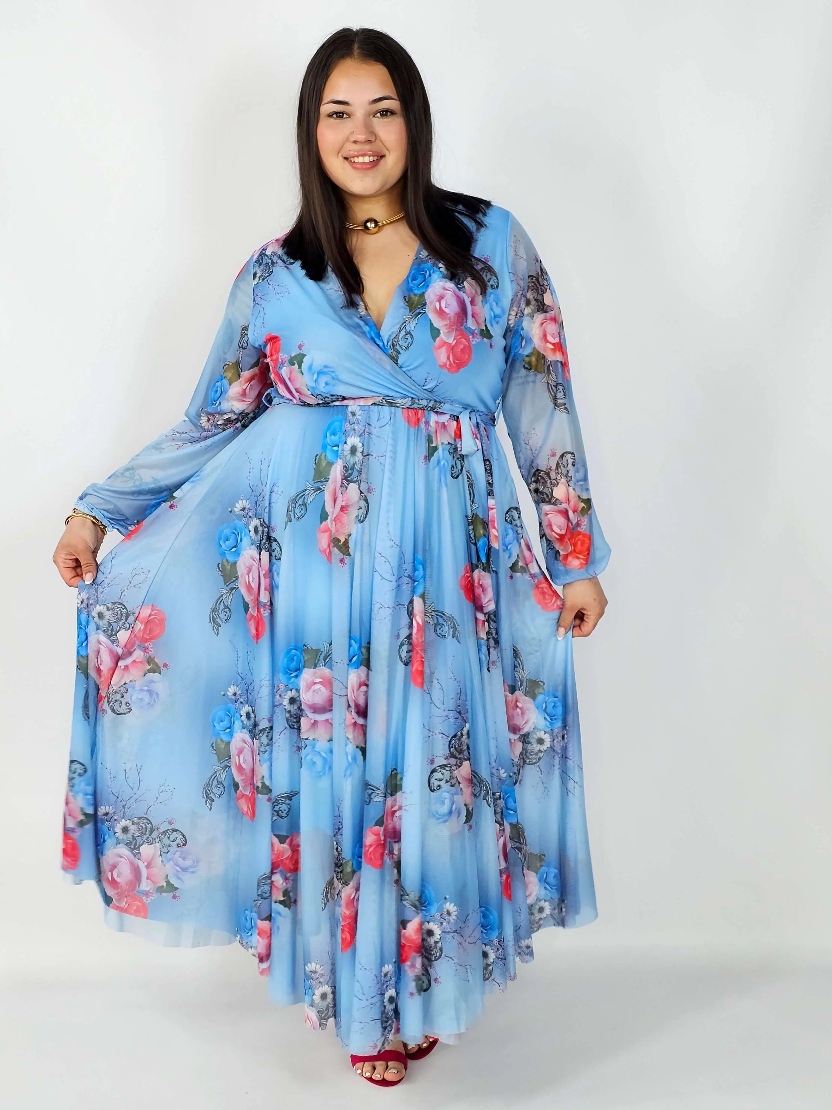 Sukienka z Siateczkowym Wykończeniem Plus Size StylowaXL – Romantyczna Elegancja i Lekkość Stylowa XL