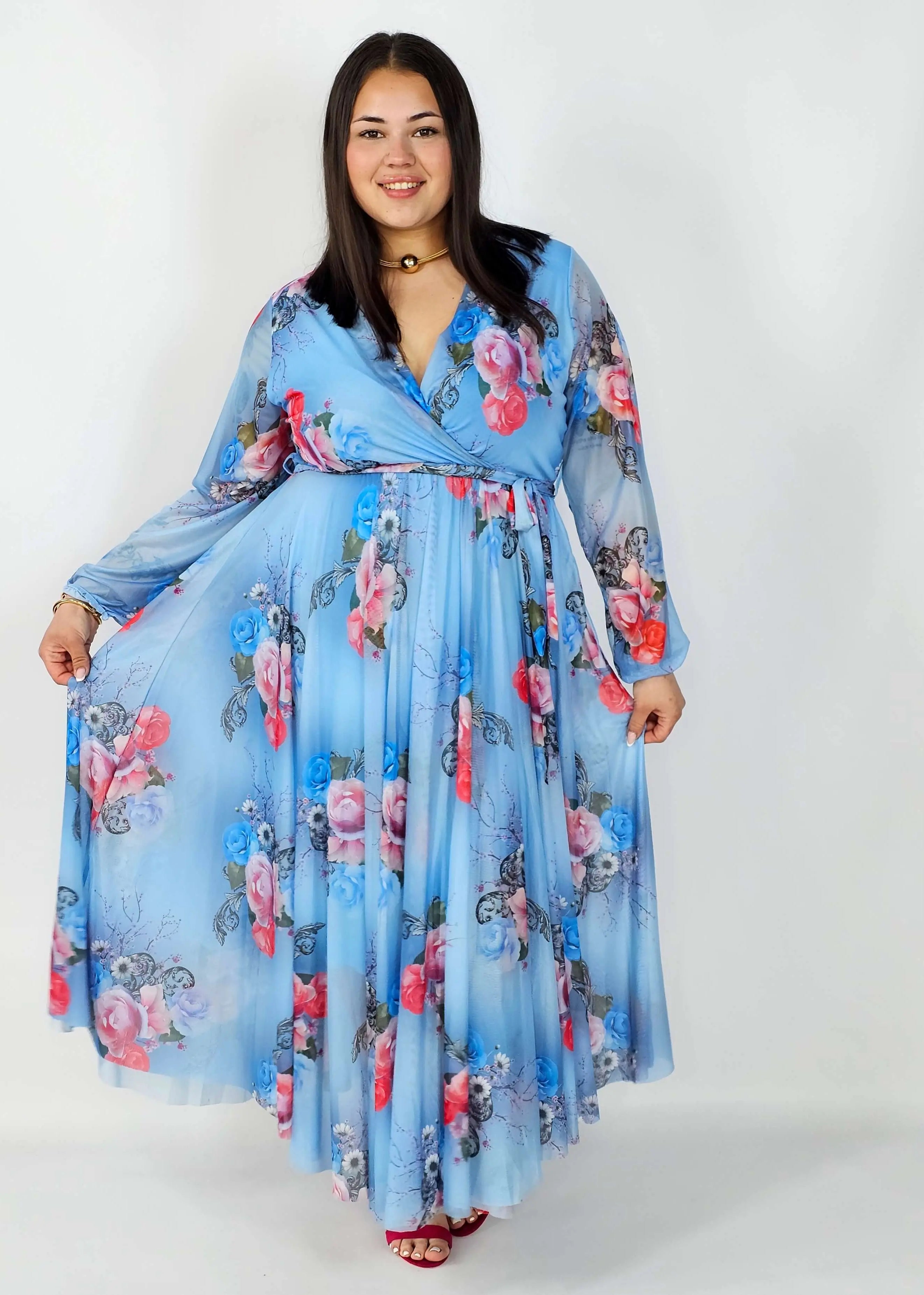 Sukienka z Siateczkowym Wykończeniem Plus Size StylowaXL – Romantyczna Elegancja i Lekkość Stylowa XL