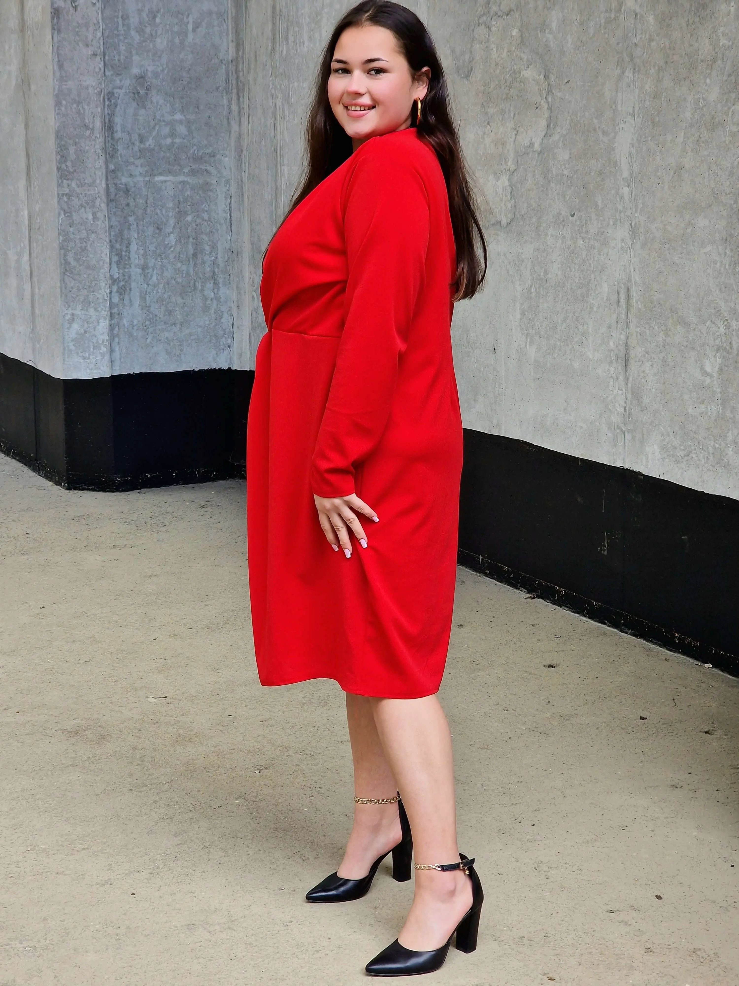 Sukienka z długim rękawem Stylowa XL