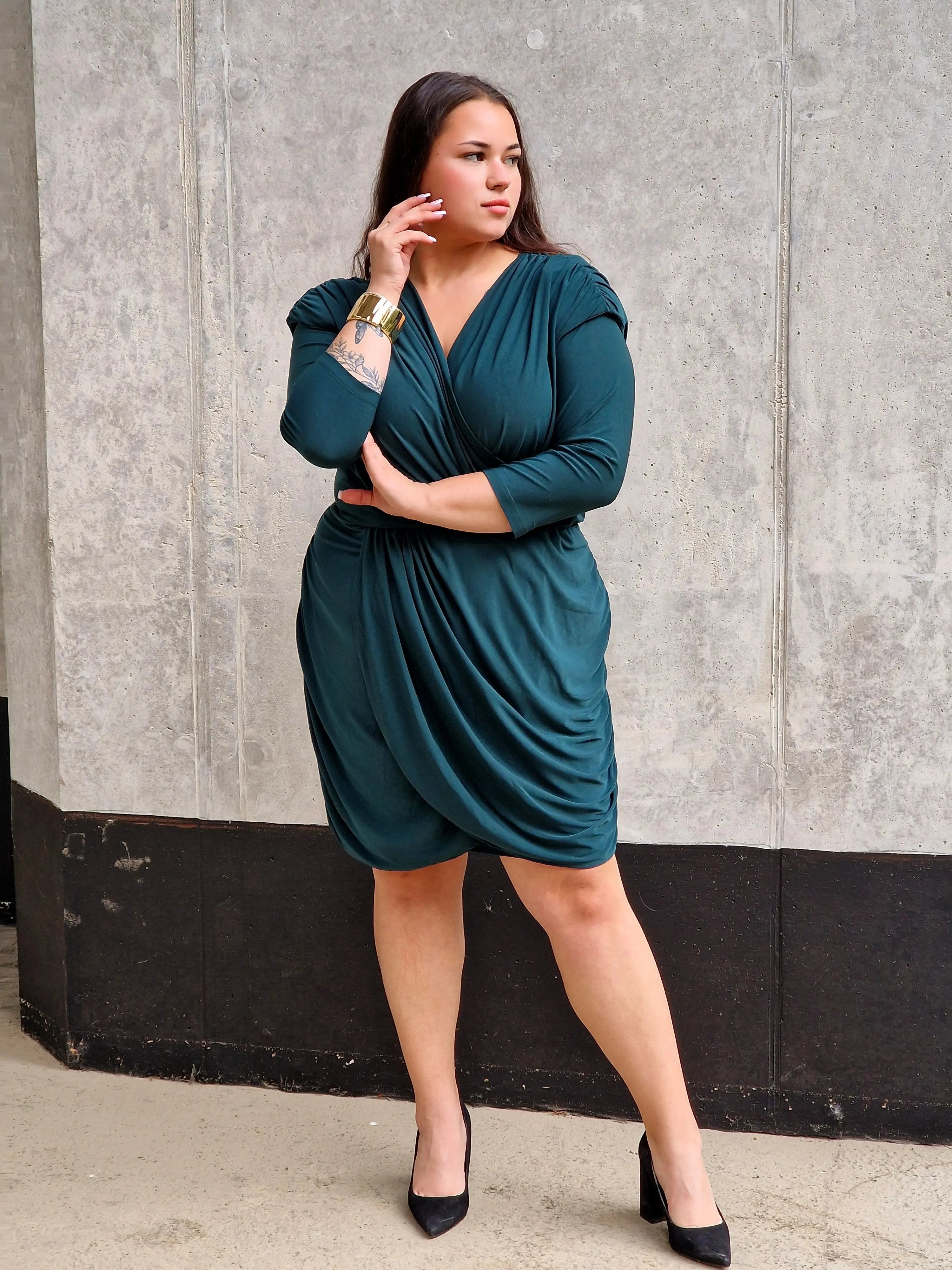 Sukienka z kopertowym dekoltem Stylowa XL