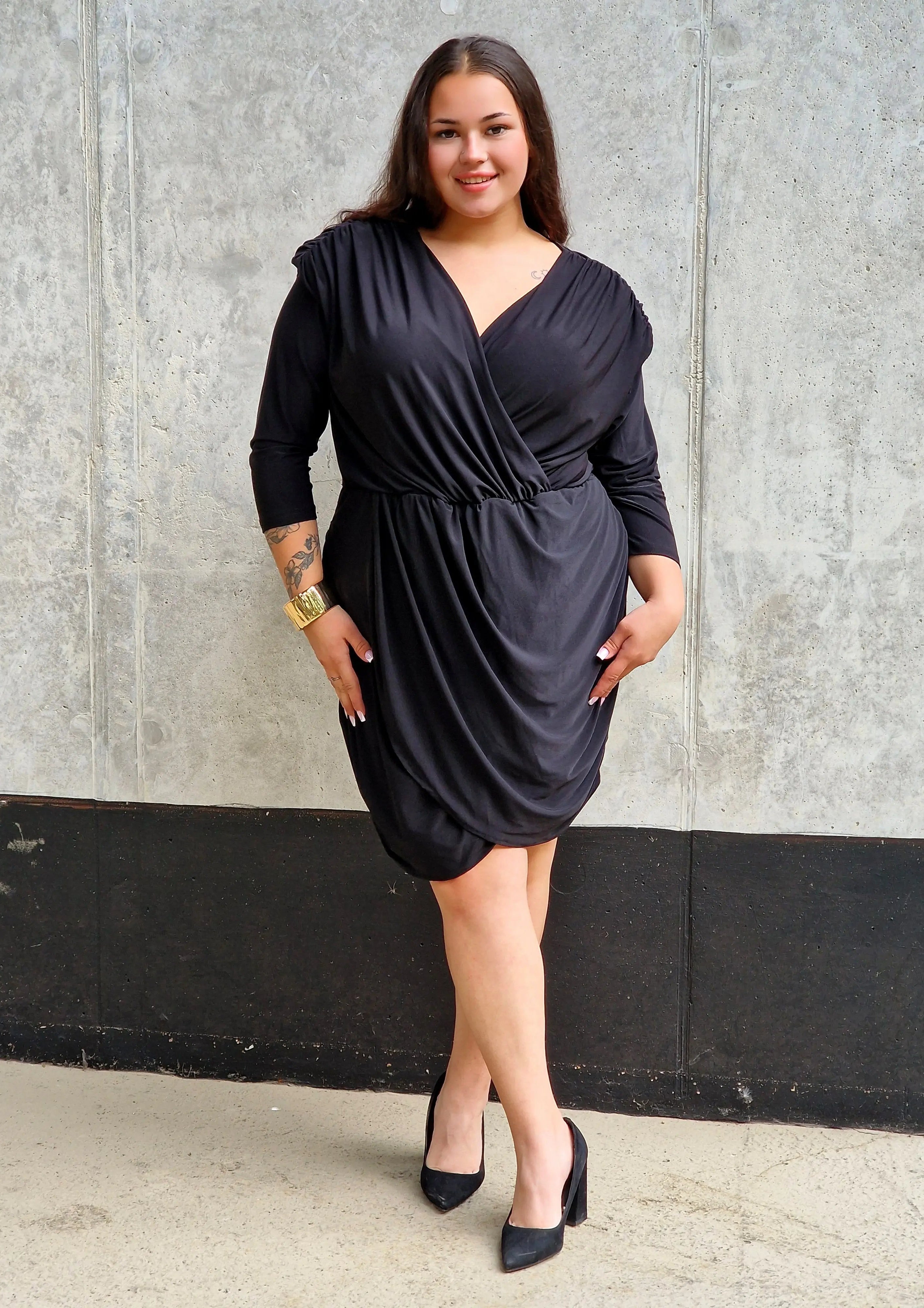 Sukienka z kopertowym dekoltem Stylowa XL