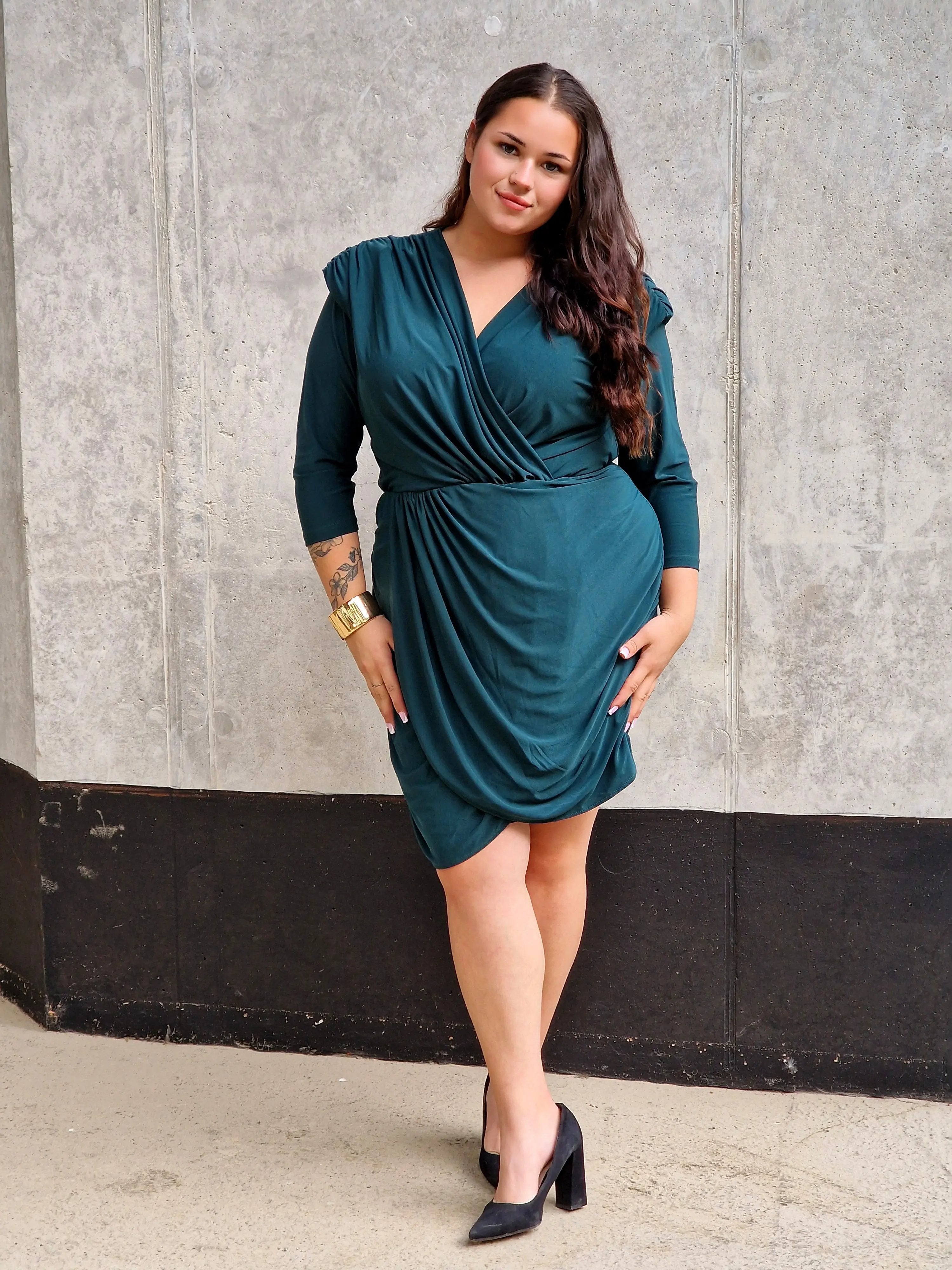 Sukienka z kopertowym dekoltem Stylowa XL