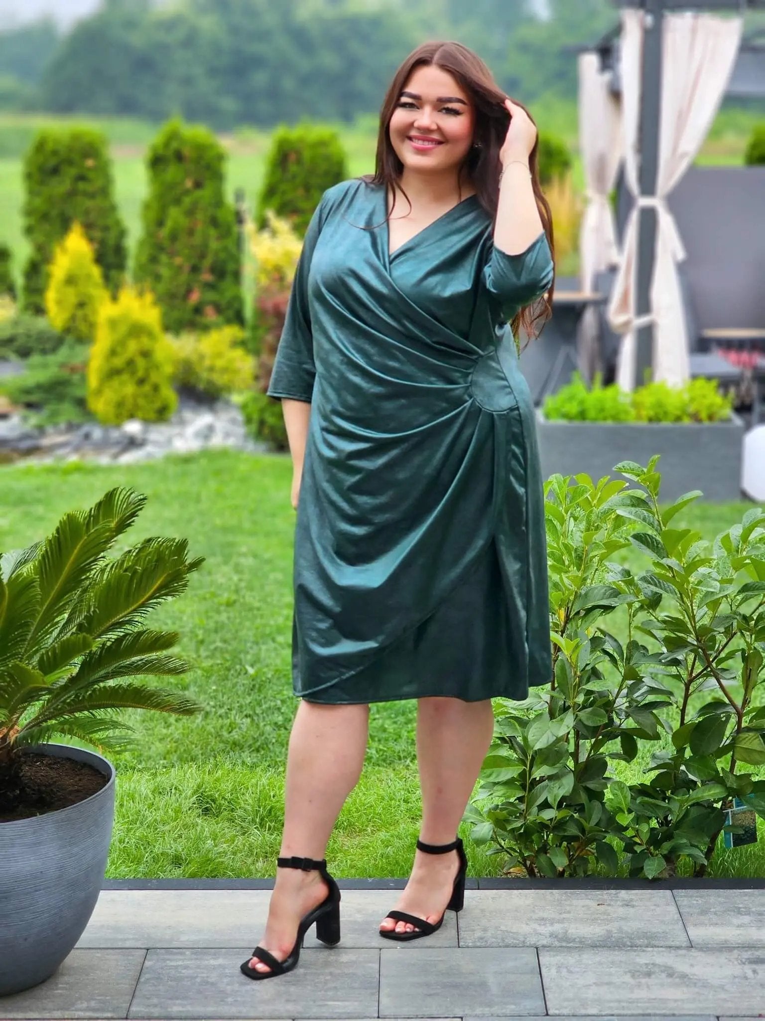 Sukienka z kopertowym dekoltem Stylowa XL