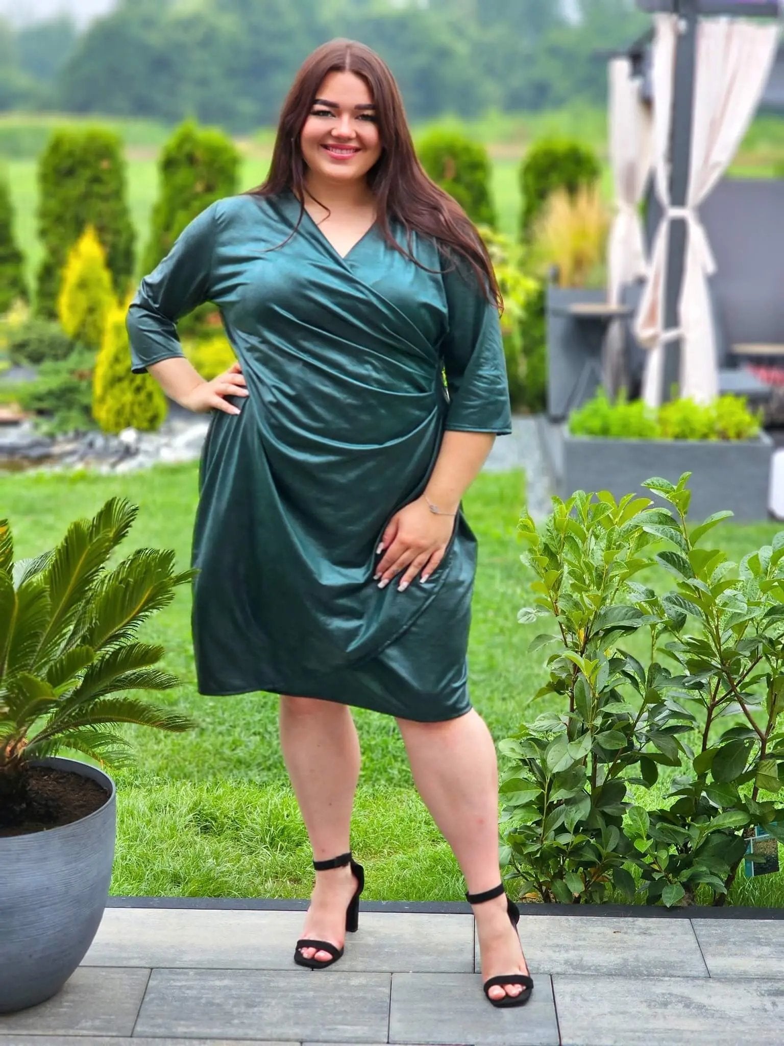 Sukienka z kopertowym dekoltem Stylowa XL