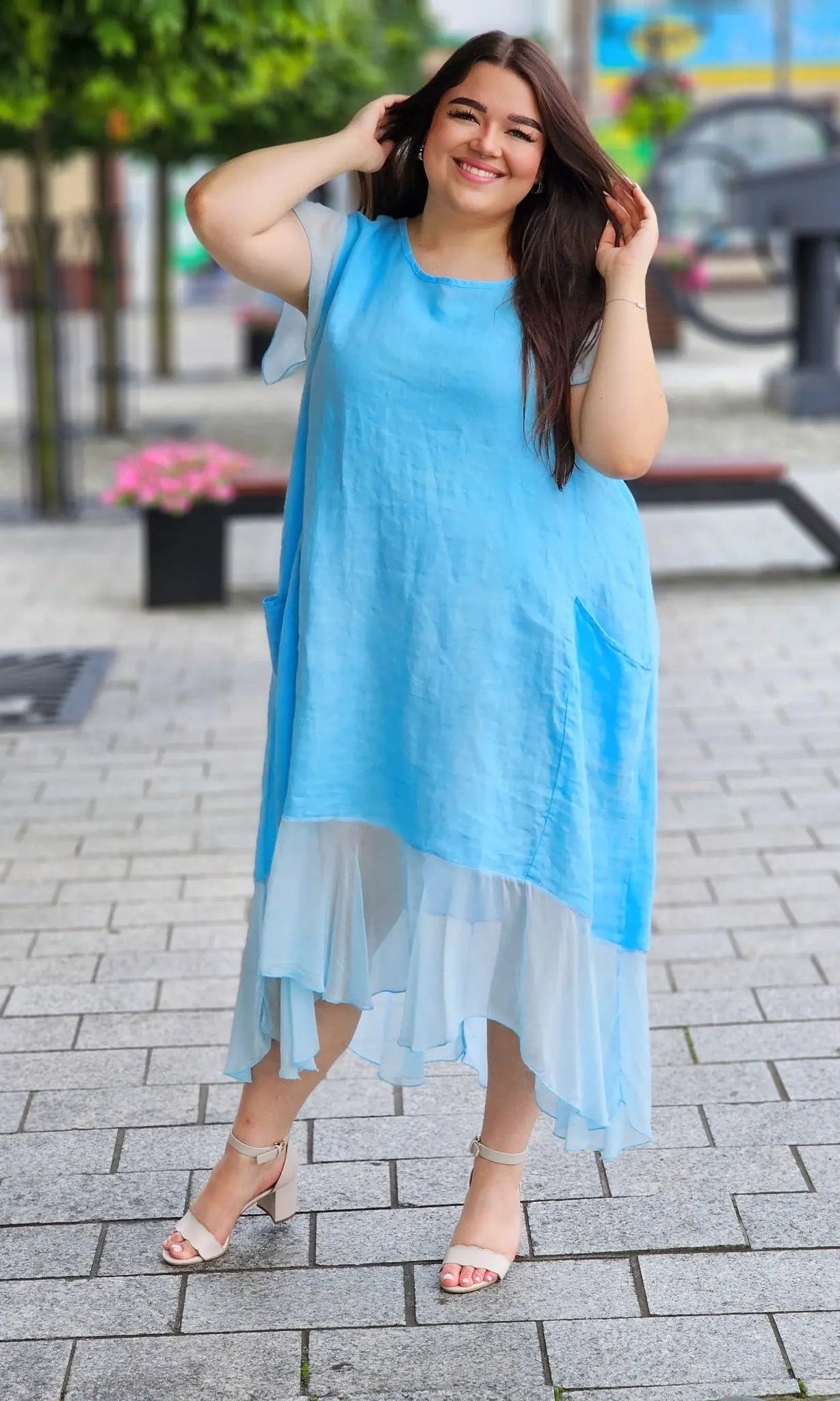 Sukienka z mieszanki lnu Stylowa XL