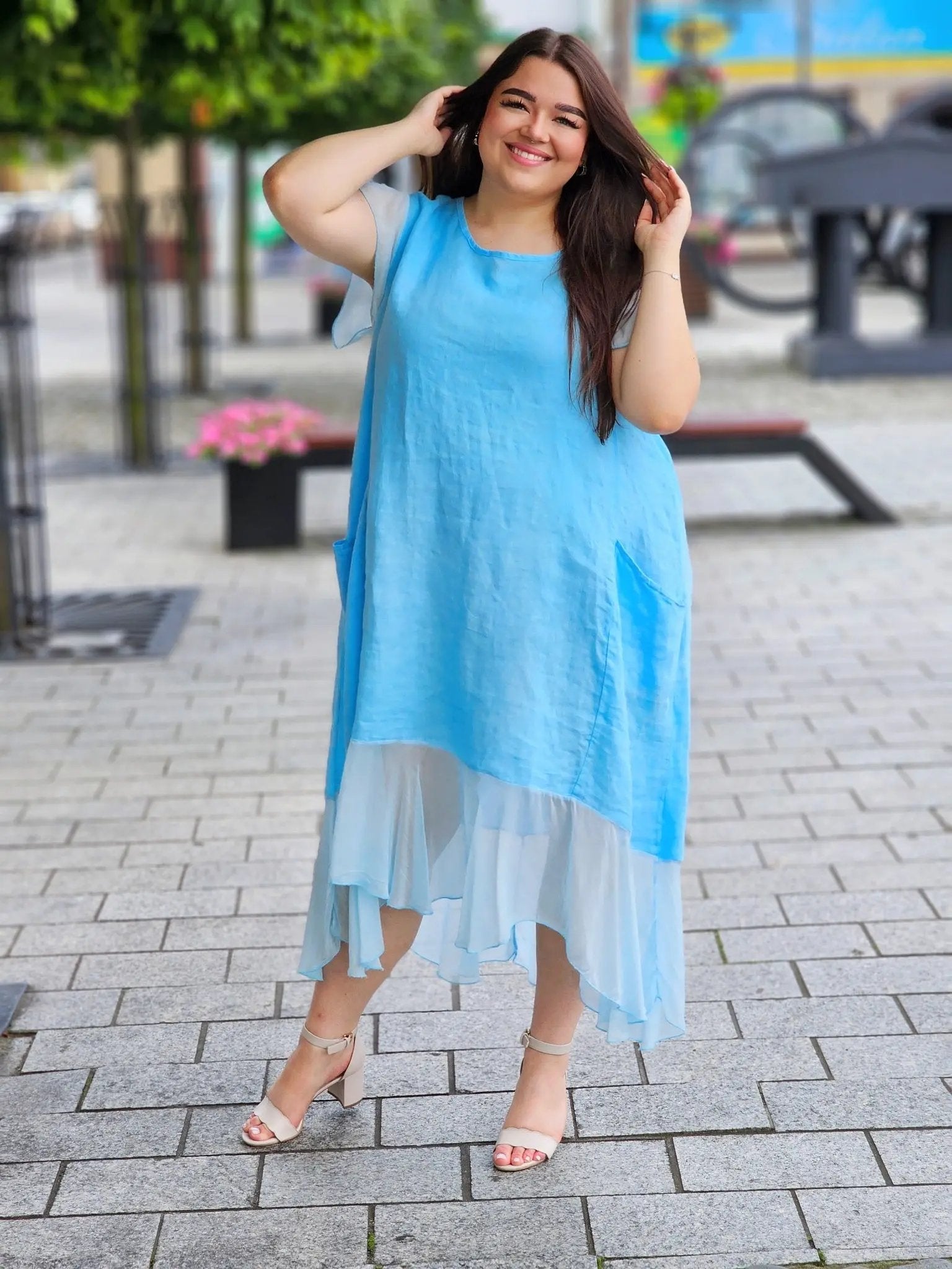 Sukienka z mieszanki lnu Stylowa XL