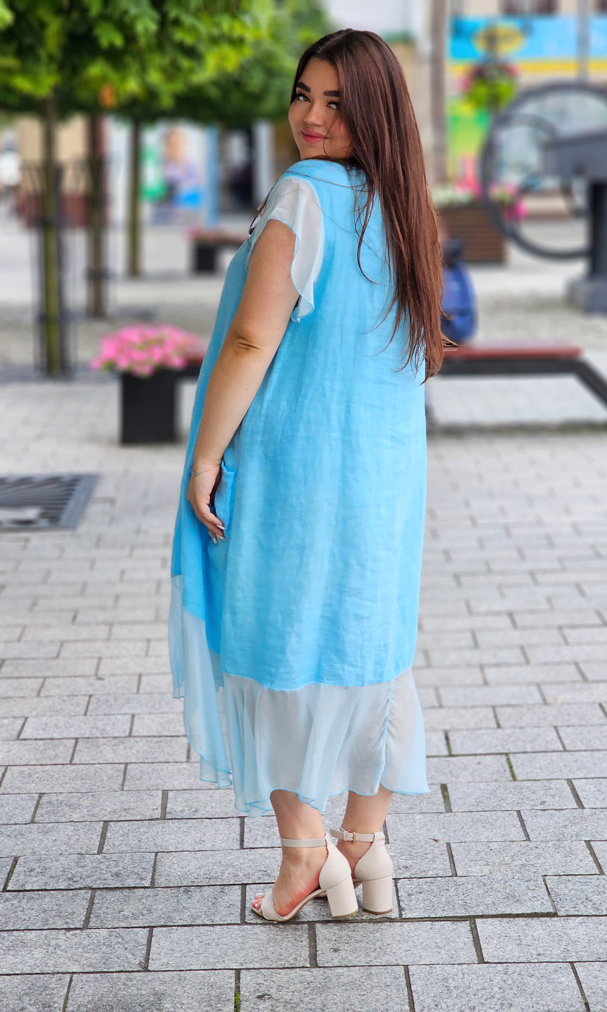 Sukienka z mieszanki lnu Stylowa XL