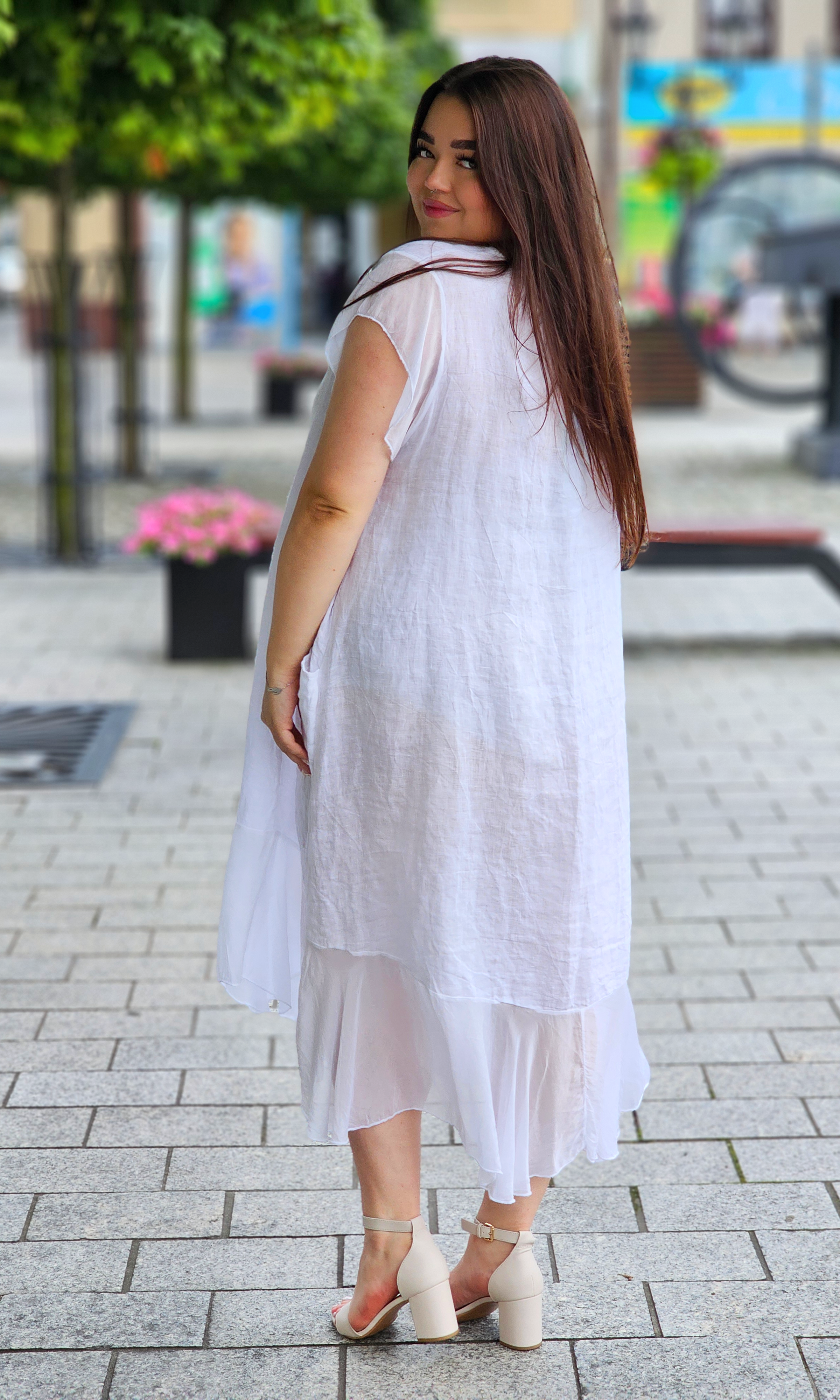 Sukienka z mieszanki lnu Stylowa XL