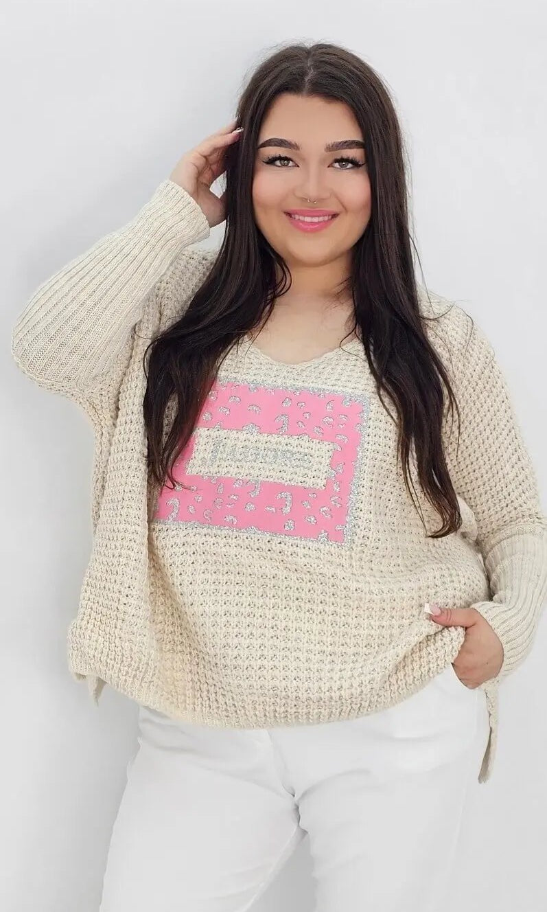 Sweter idealny na chłodne dni JADORE – beż Stylowa XL