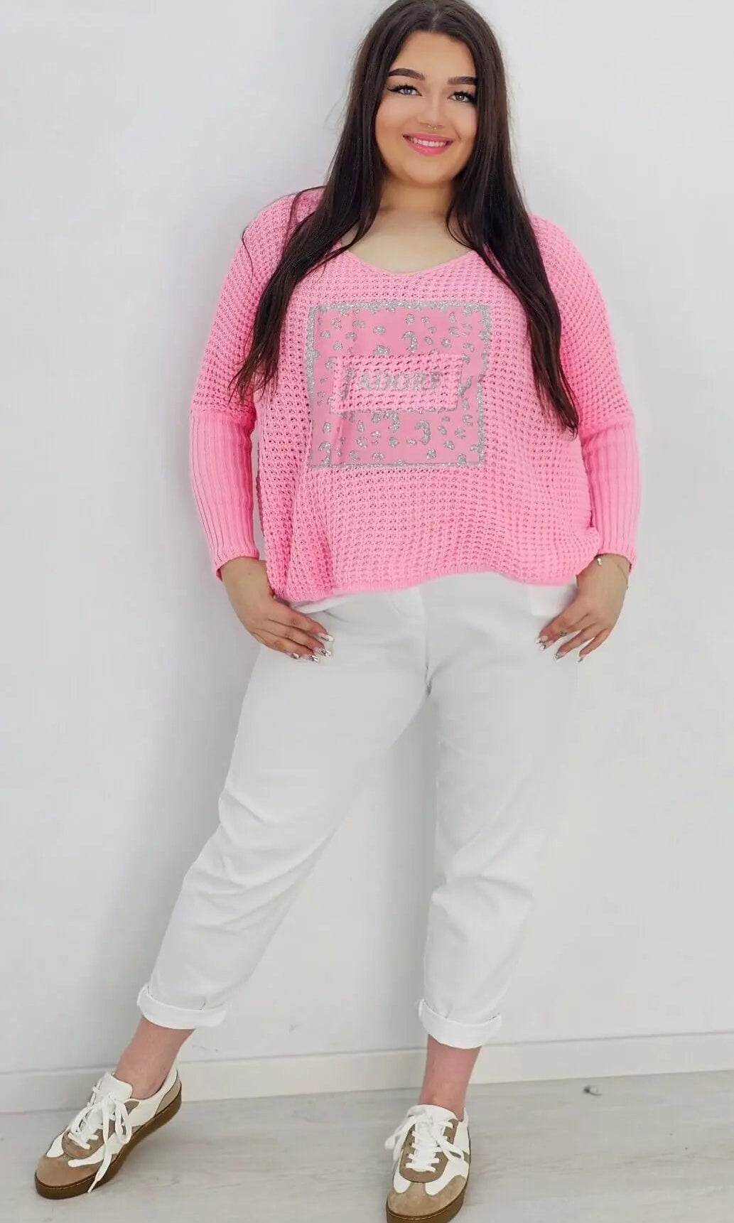 Sweter idealny na chłodne dni JADORE – róż Stylowa XL