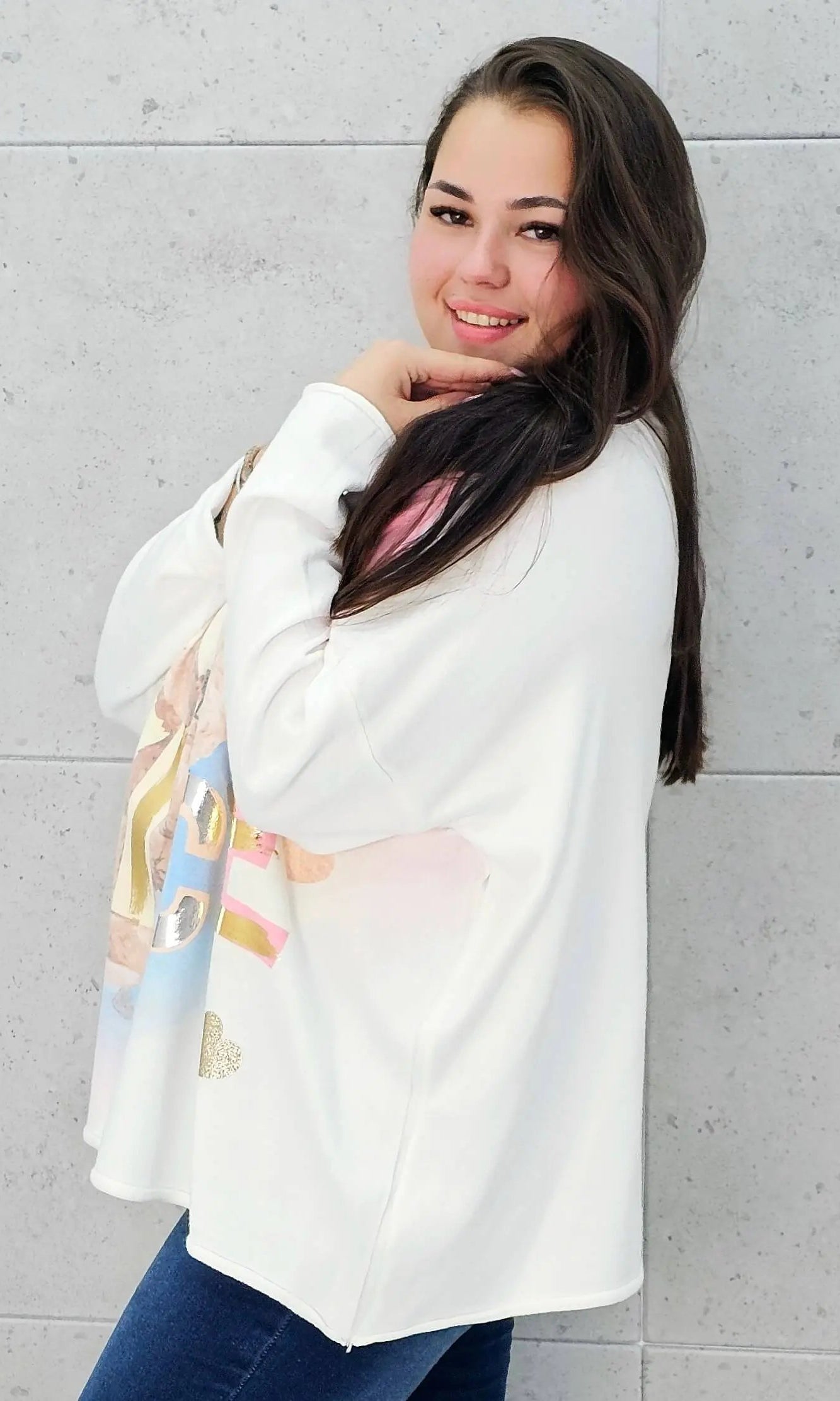 Sweter z aplikacja misia Stylowa XL