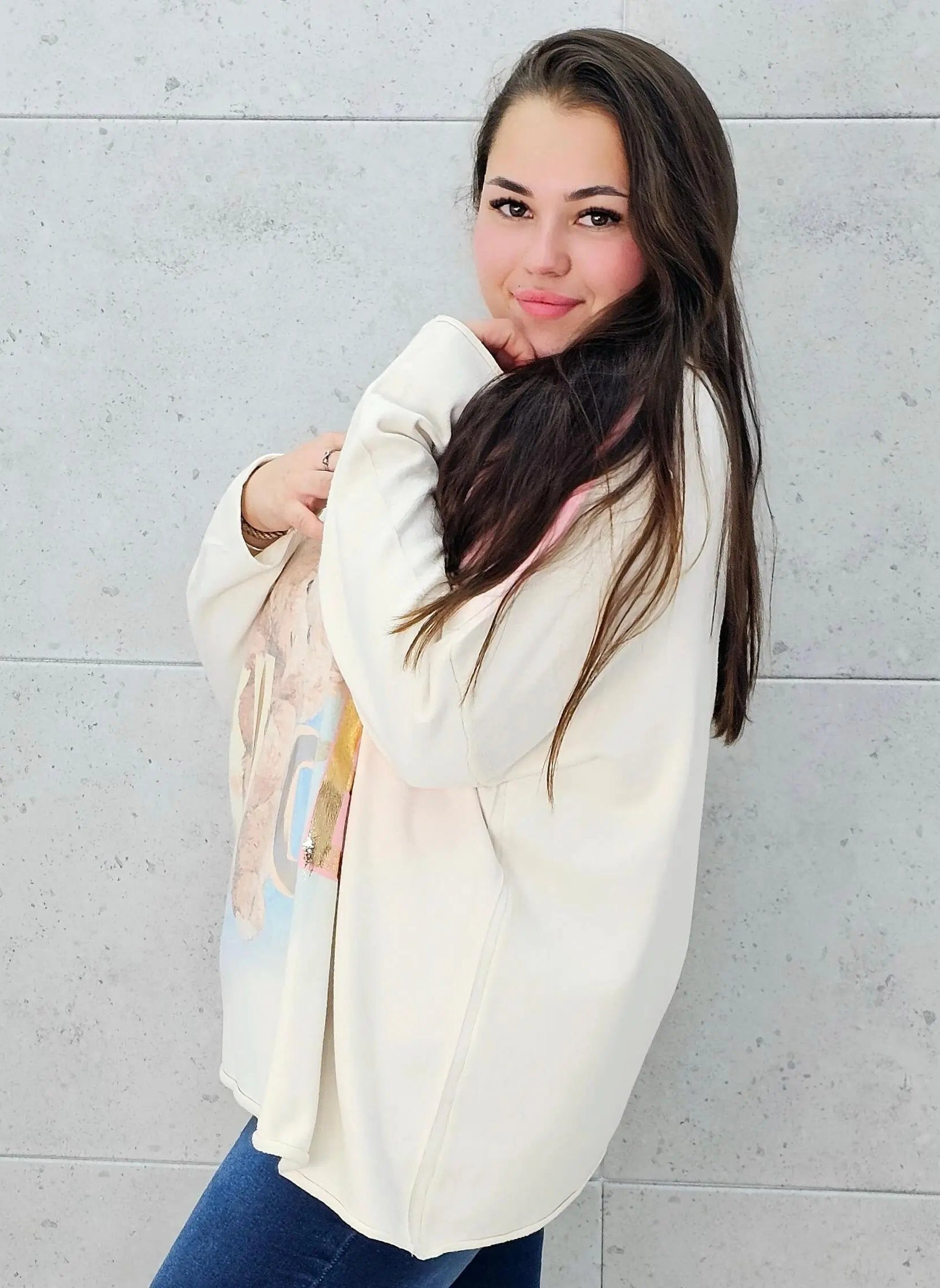 Sweter z aplikacja misia Stylowa XL