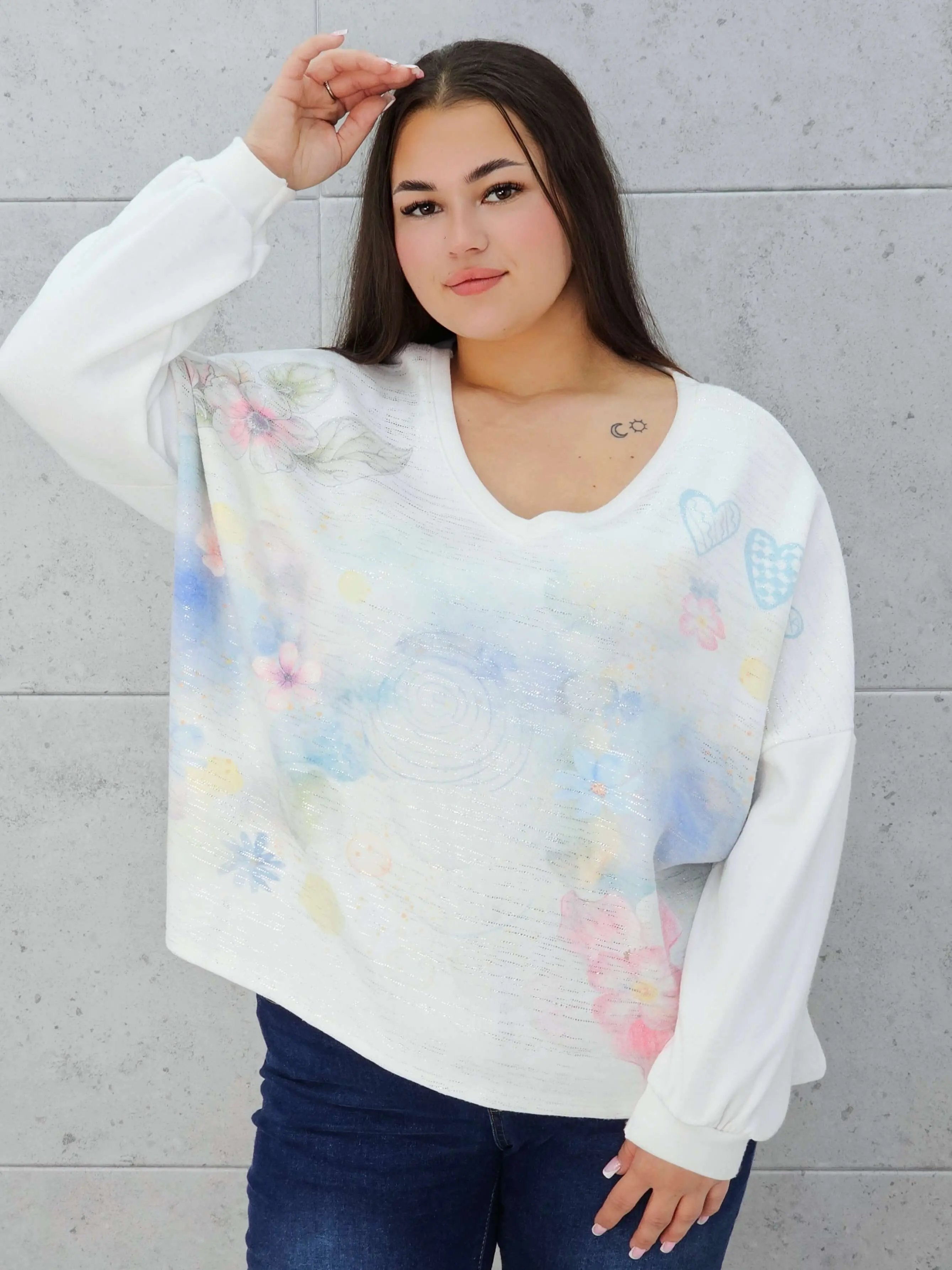 Sweter z aplikacją na przodzie Stylowa XL