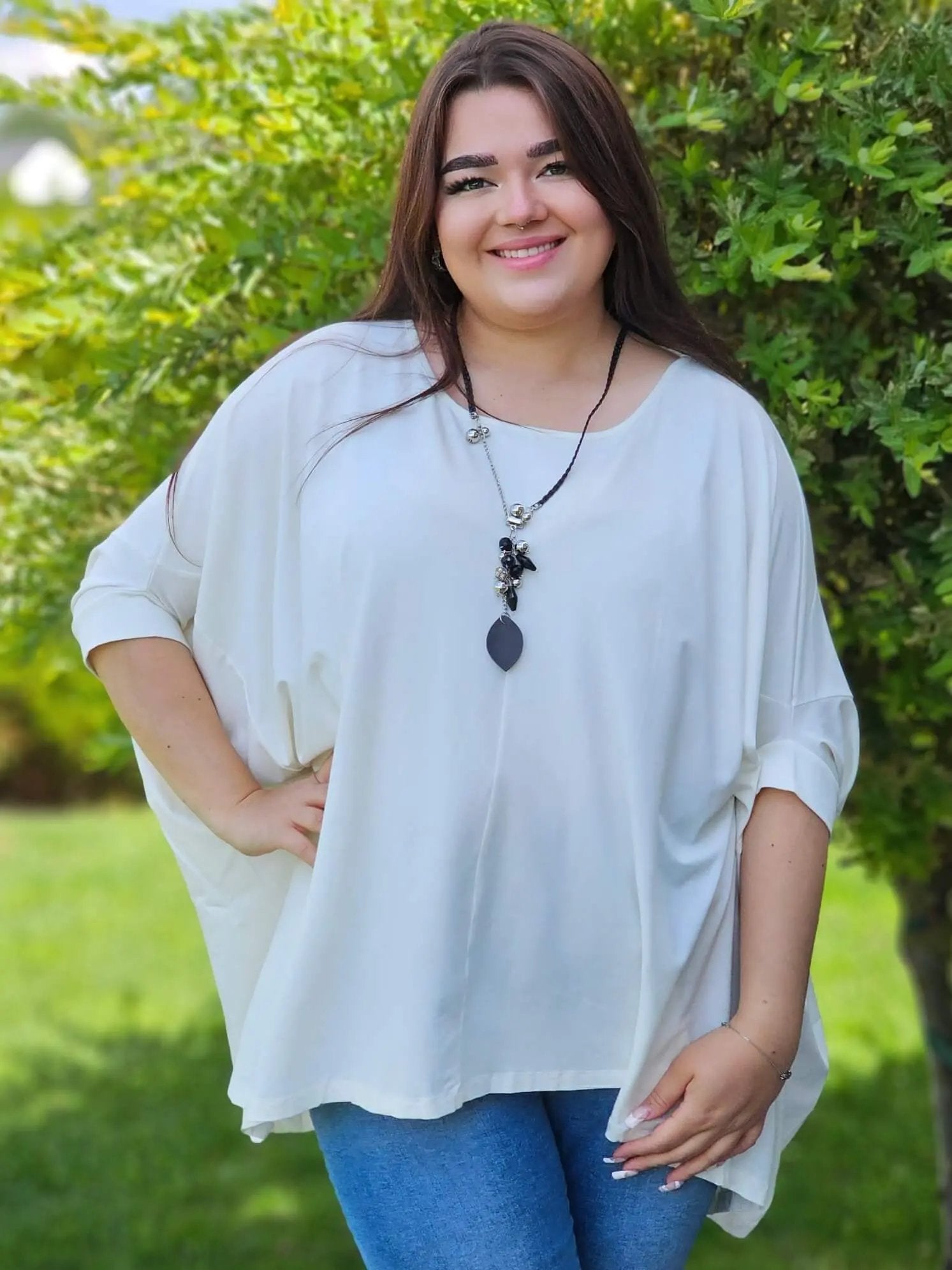 Świetna bluzka z naszyjnikiem Stylowa XL