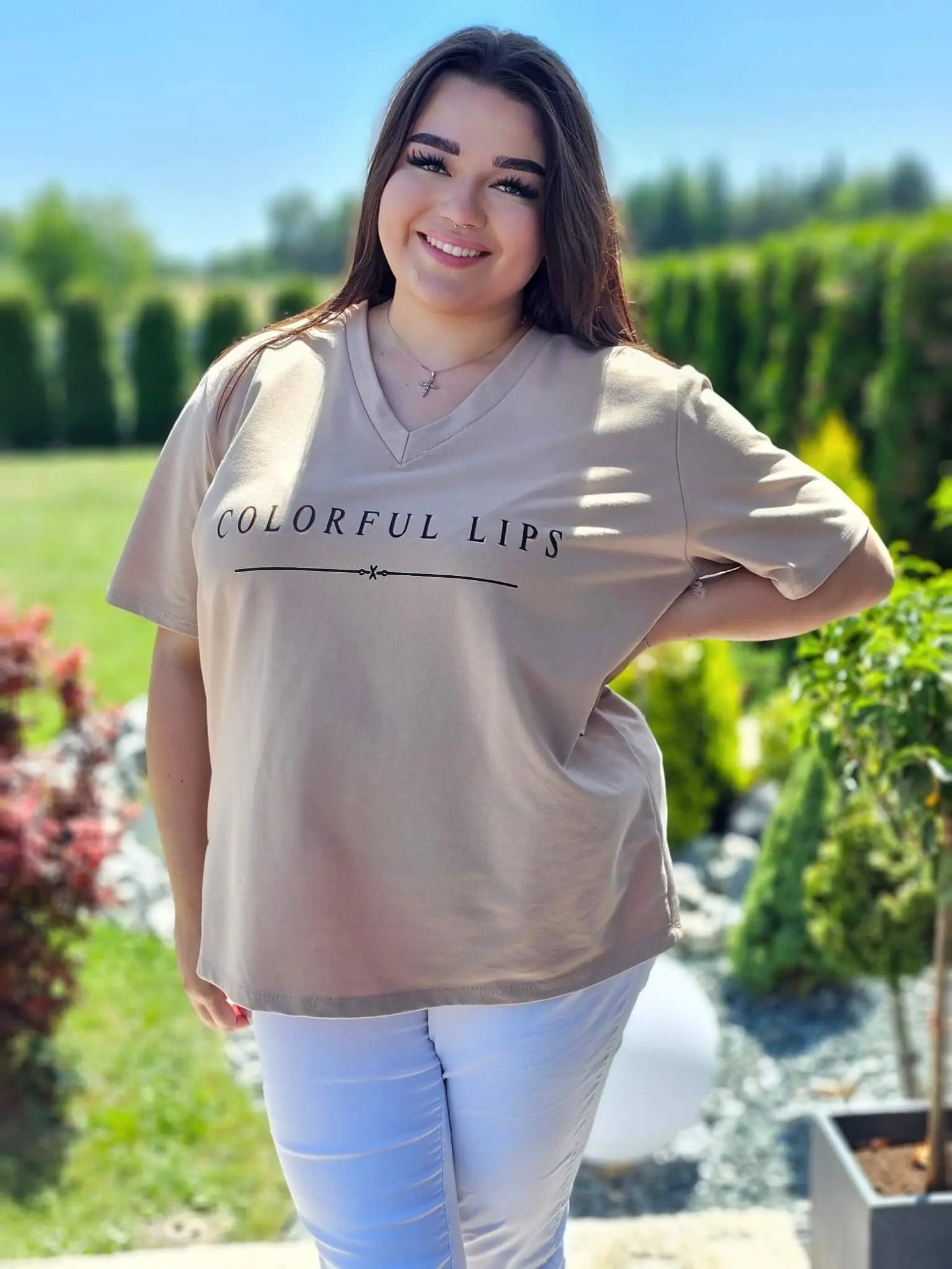 T-shirt „Colorful Lips” Stylowa XL