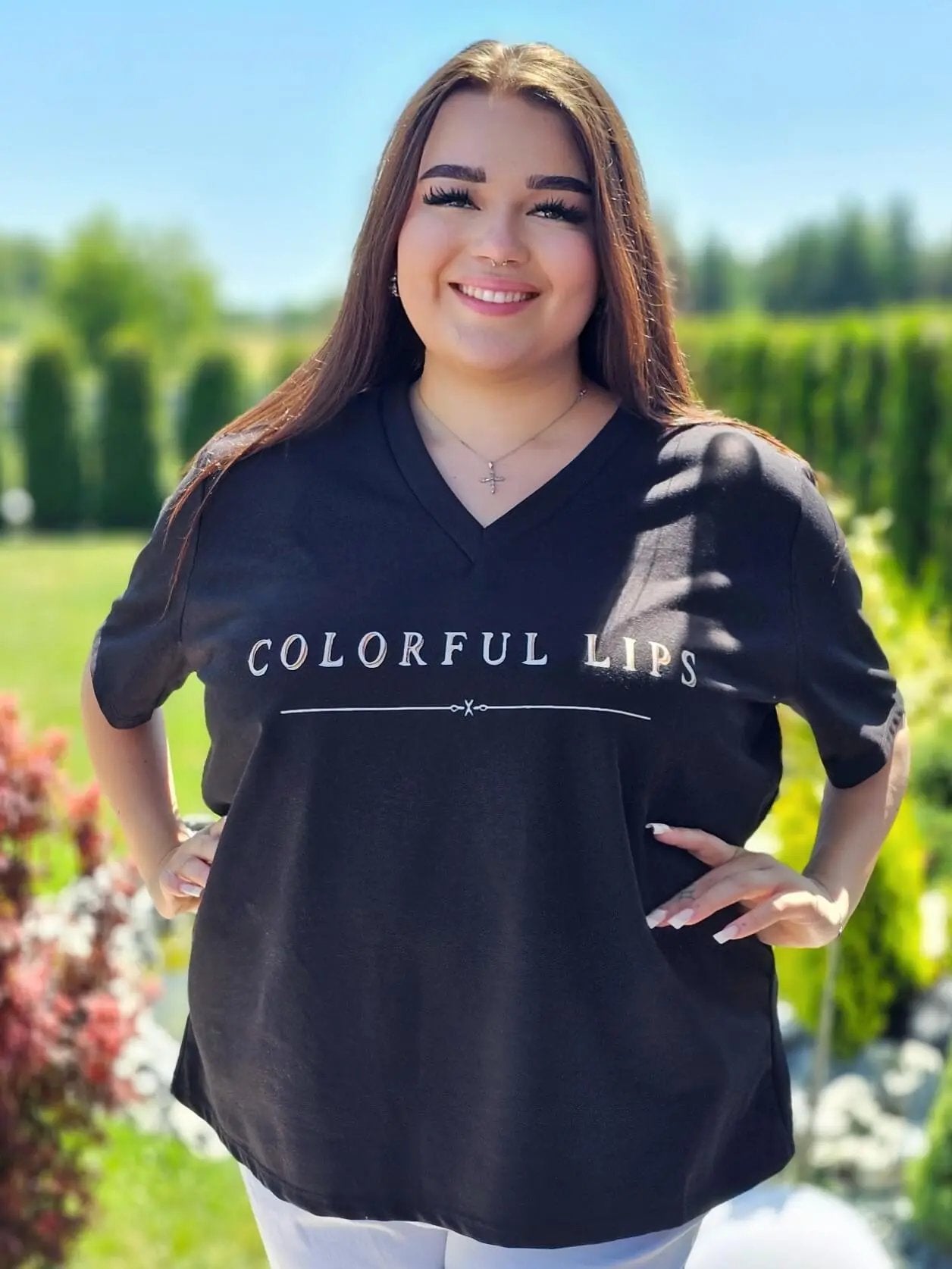 T-shirt „Colorful Lips” Stylowa XL