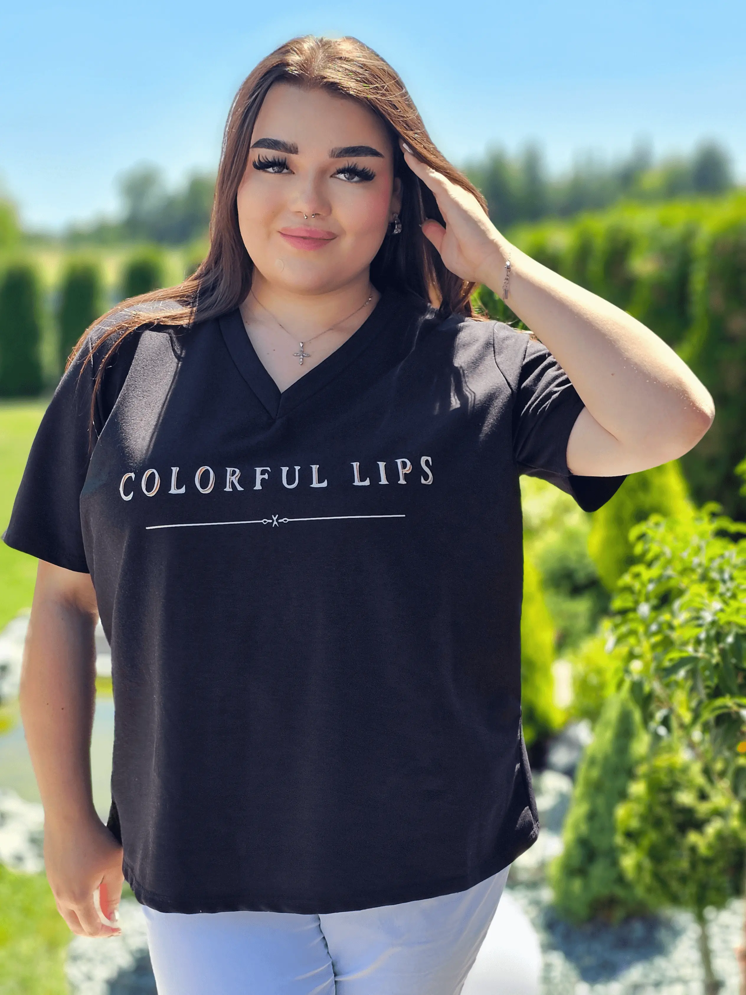 T-shirt „Colorful Lips” Stylowa XL