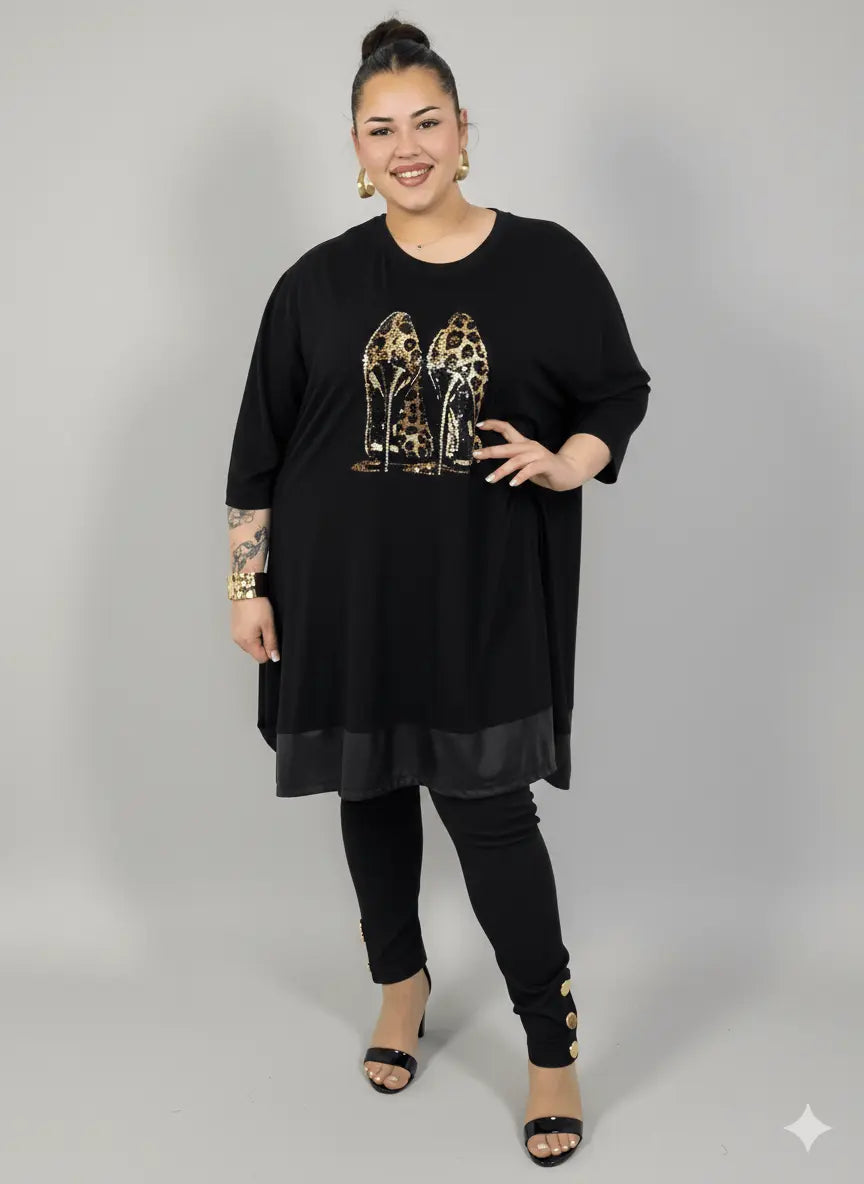 Tunika plus size z efektowną aplikacją – stylowa tunika XXL dla kobiet Stylowa XL