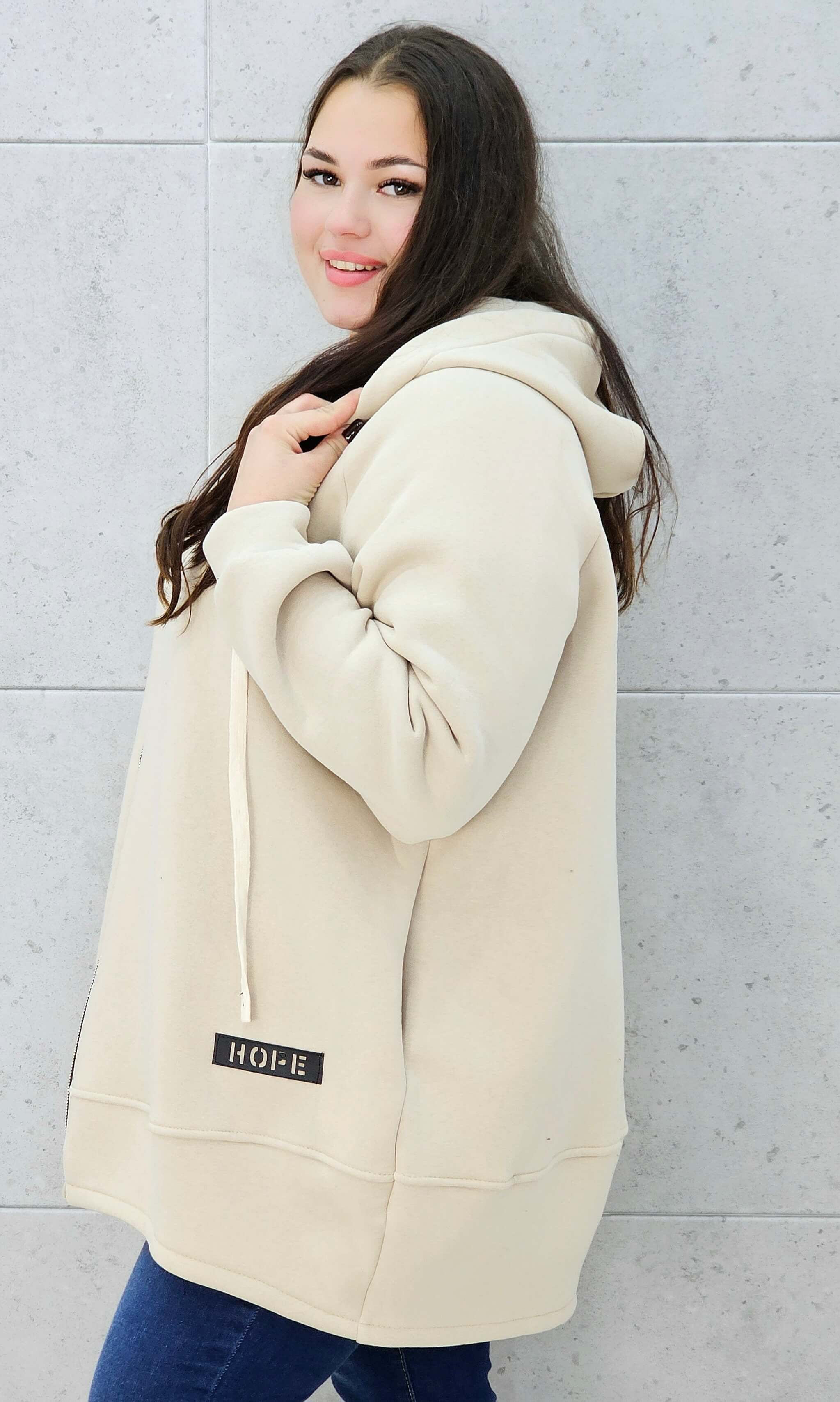 Bluza z kapturem na suwak plus size Stylowa XL