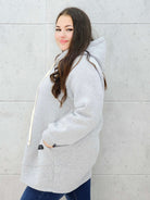 bluza z kapturem szara plus size – bok